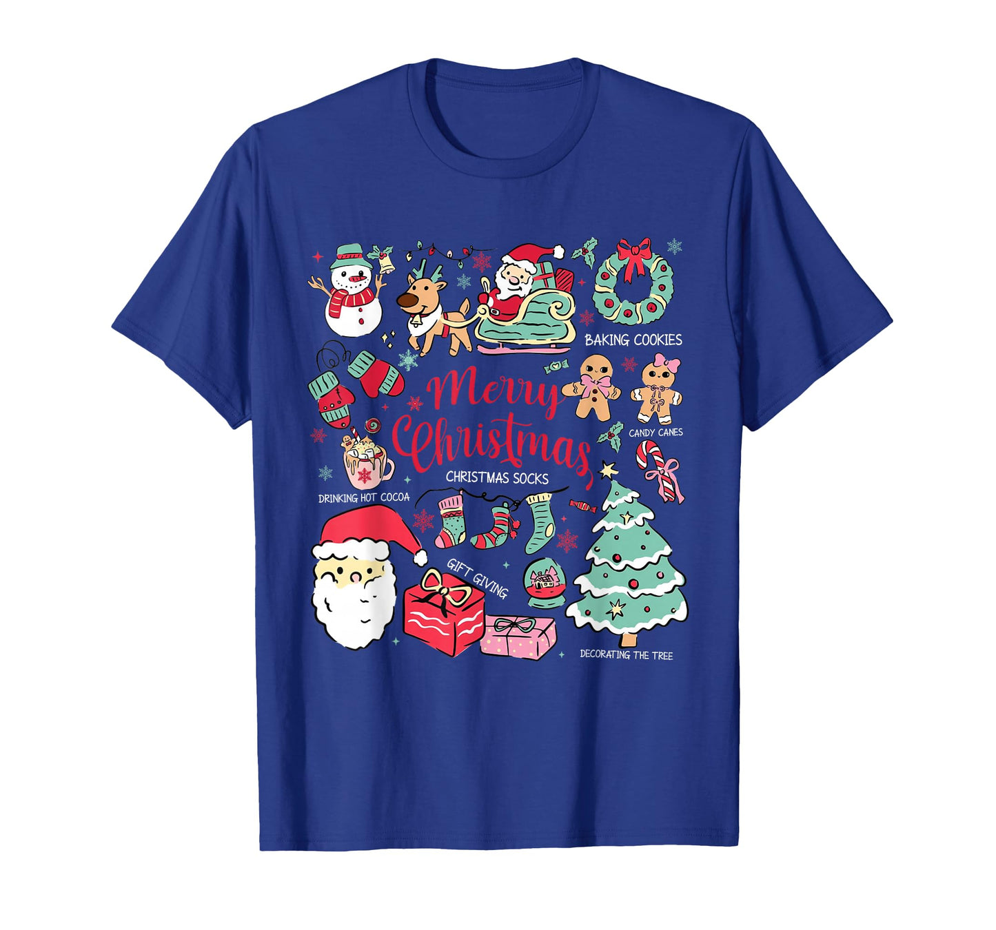Cute Coquette Bow Christmas Santa Snowman Vintage Merry Xmas T-Shirt