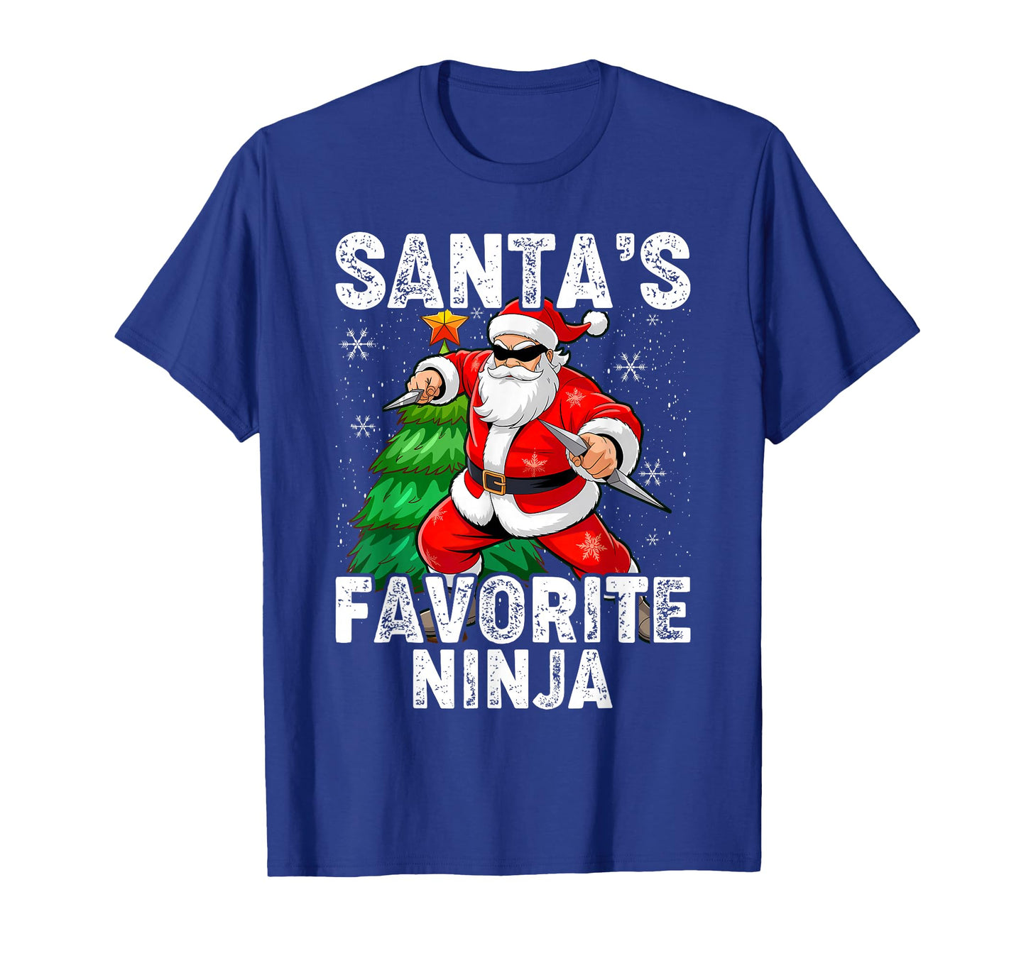 Santa's Favorite Ninja Christmas Hat Funny Xmas T-Shirt
