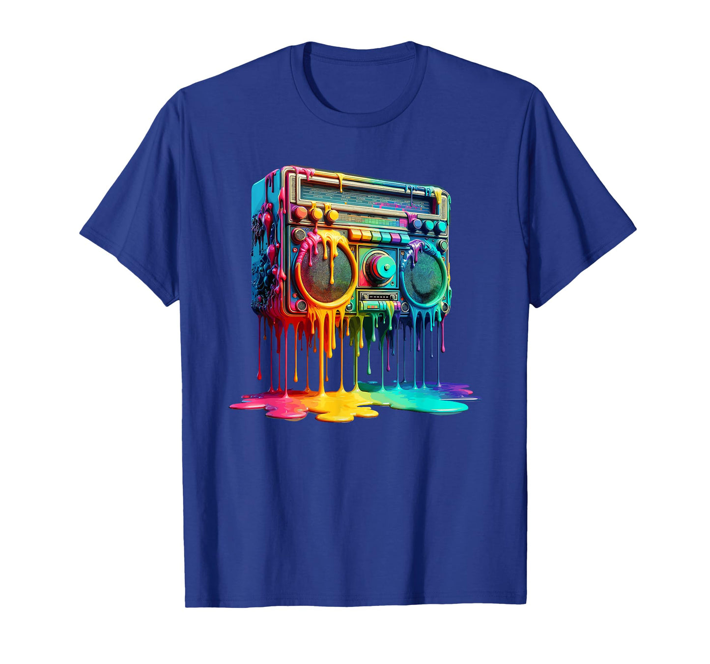 Dripping Paint Boombox Old School 80s Music Hip Hop T-Shirt