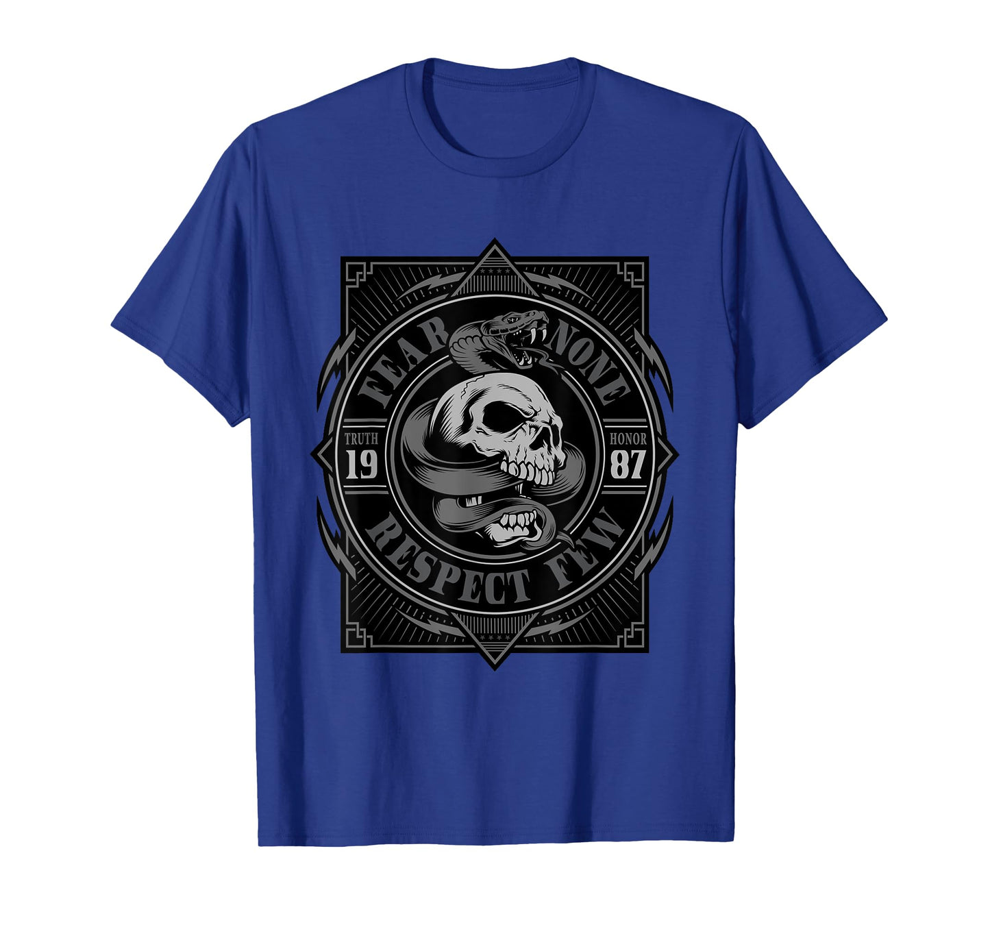 Biker Shirt, T-Shirt, Skull, fear none, respect few, men T-Shirt