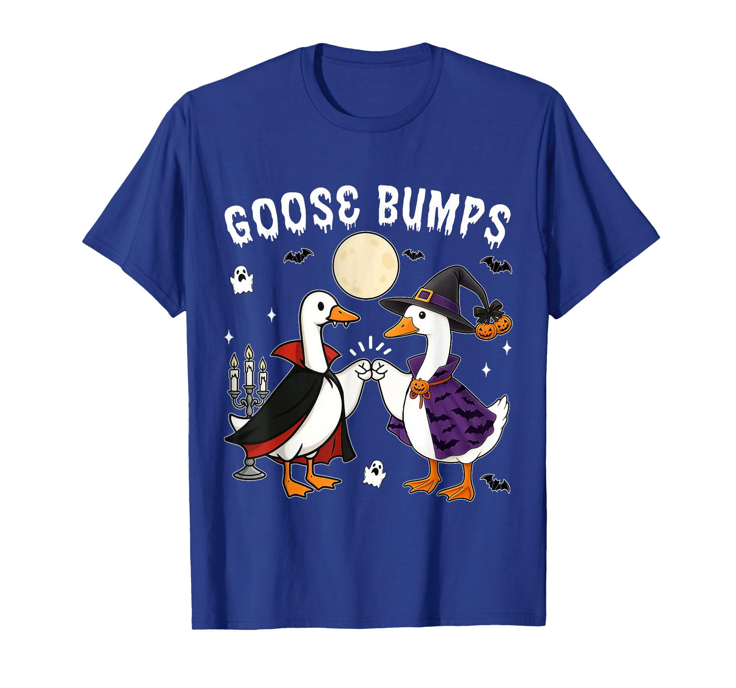 Retro Goose Bumps Funny Halloween Witches Goose Fist Bump T-Shirt