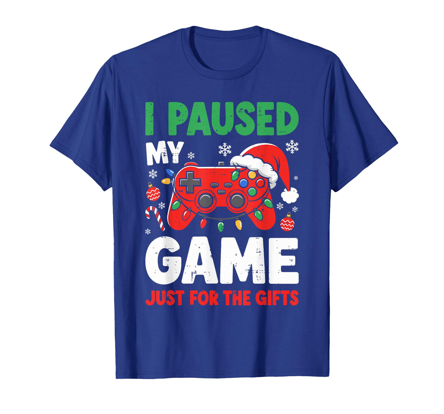 I Paused My Game Just for The Christmas Gamer Xmas Men Kids T-Shirt