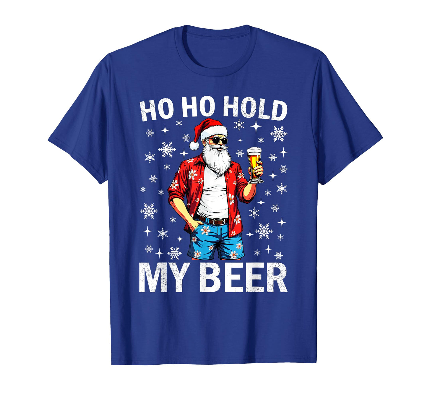 Funny Santa with Sunglasses and Beer Christmas in July T-Shirt
