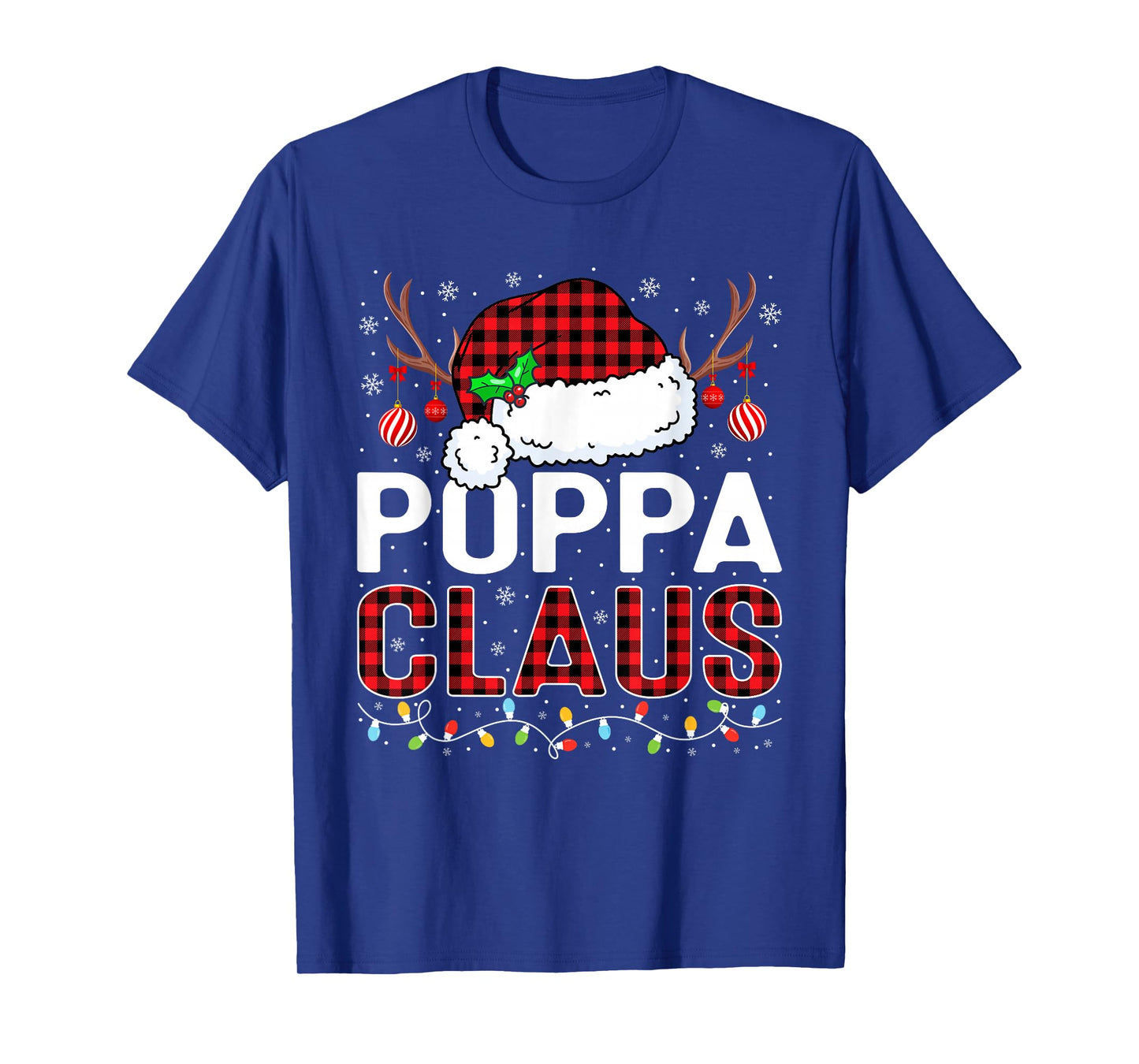 Christmas Lights Poppa Claus Family Matching Xmas Pajama T-Shirt