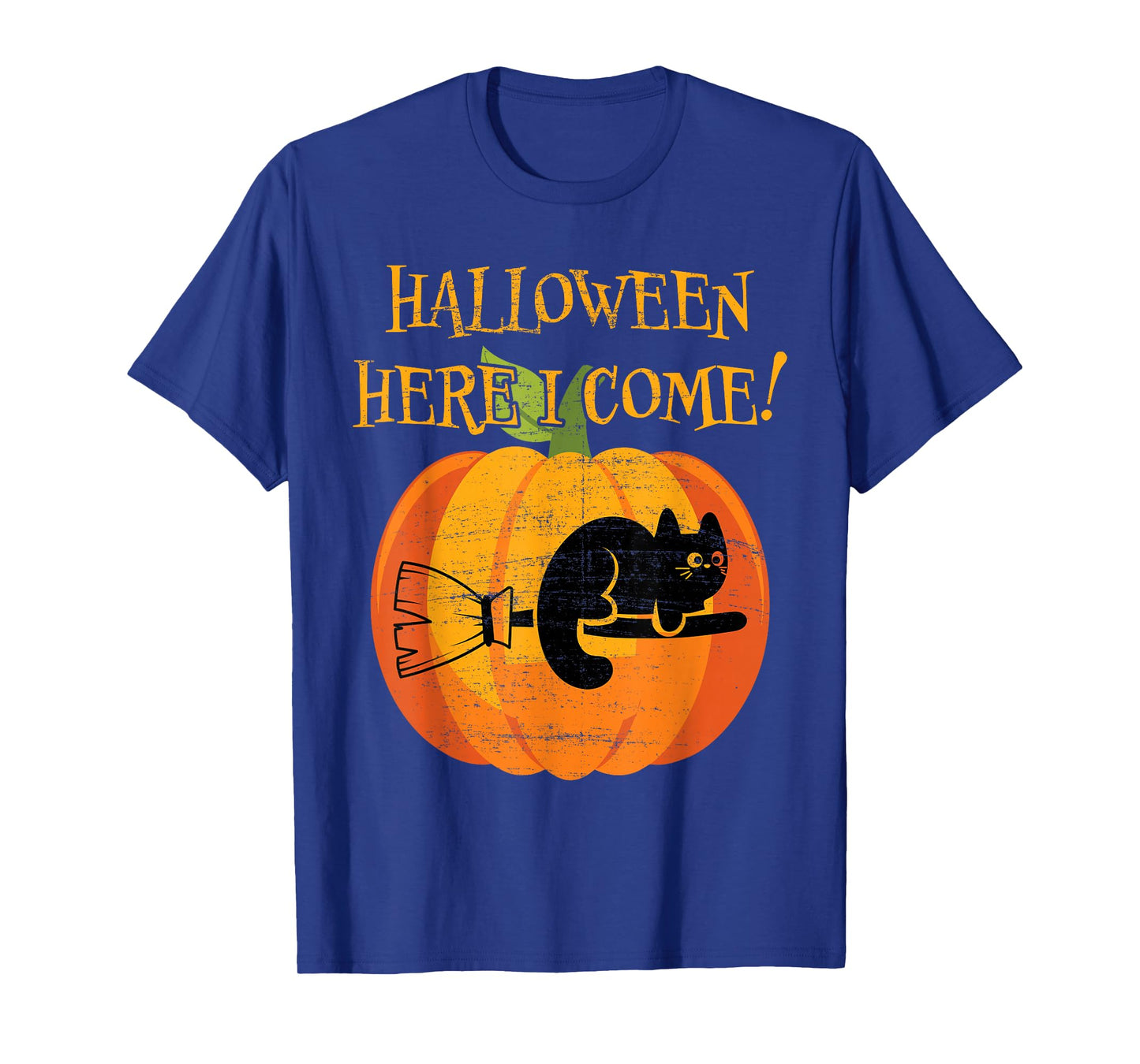 Funny Cat Lady Halloween Pumpkin Witch Black Cat Costume Cat T-Shirt