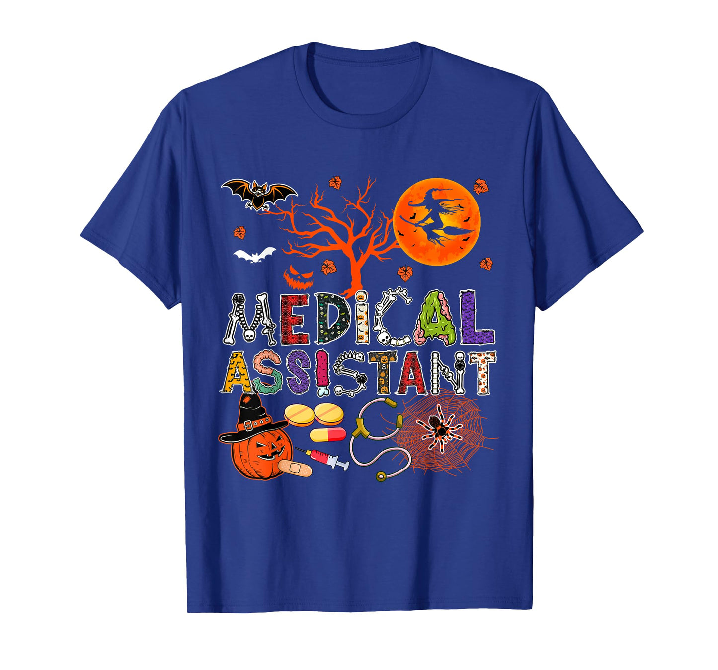 Medical Assistant Halloween Zombie Costume Scary Pumpkin T-Shirt