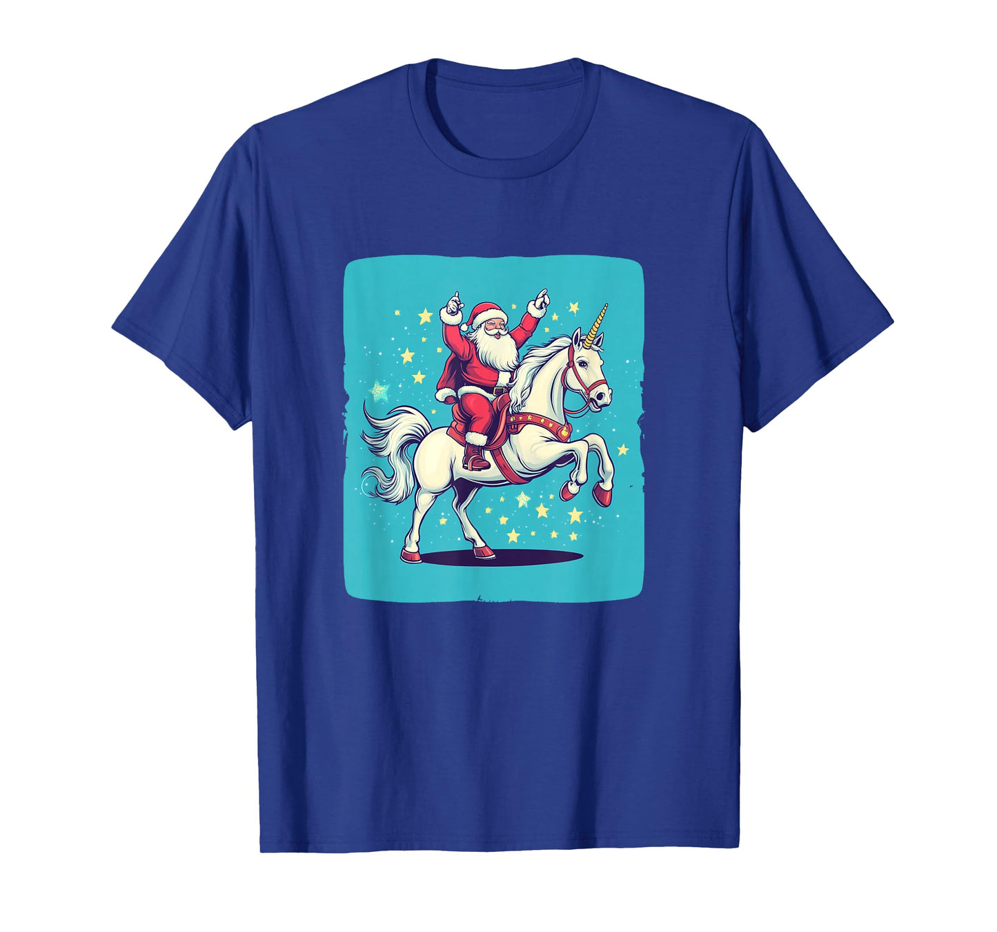 Cool Santa Travels with a Unicorn for The Holidays Costume T-Shirt