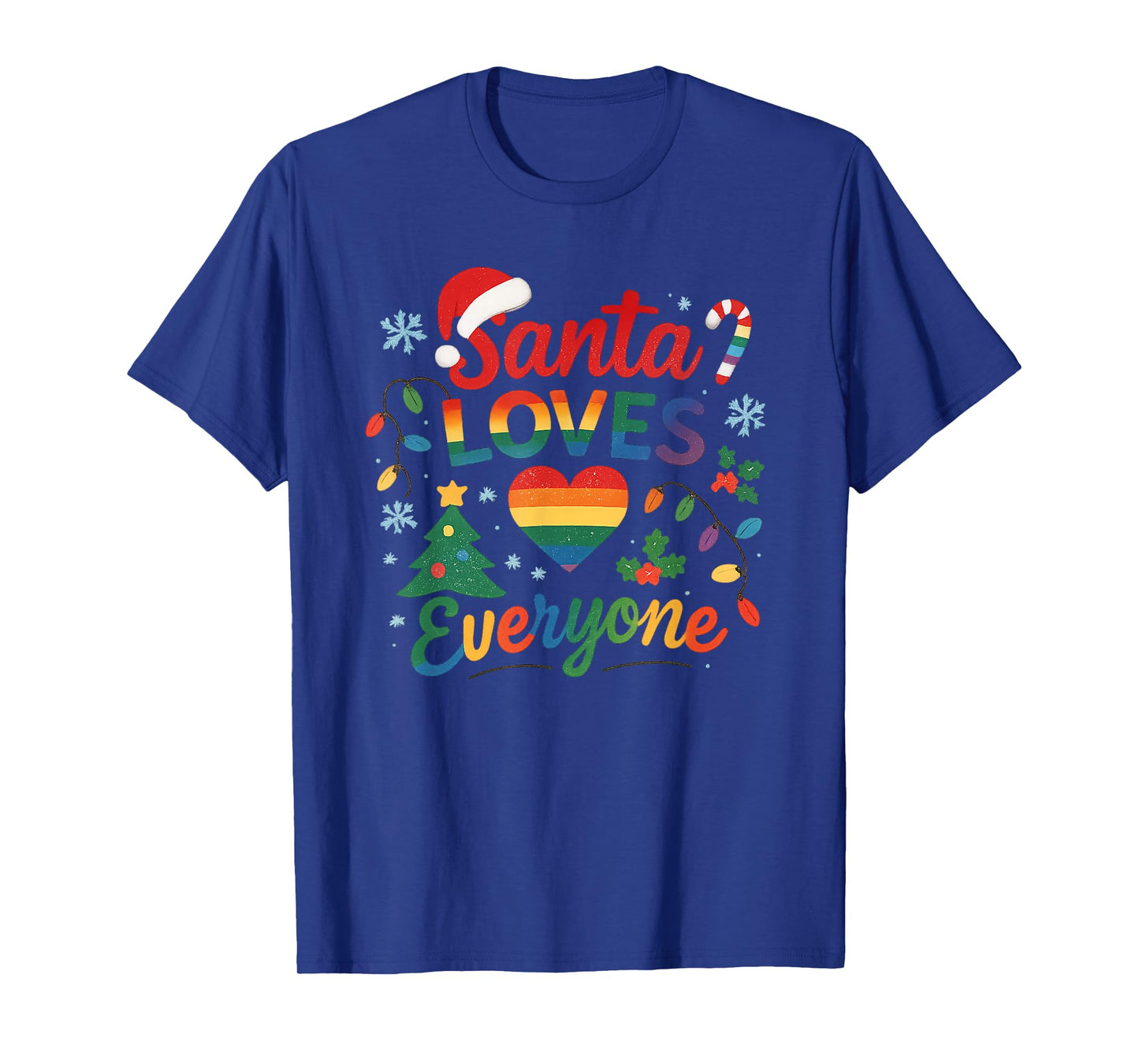 Santa Loves Everyone LGBTQ Christmas Gay Pride Inclusive T-Shirt