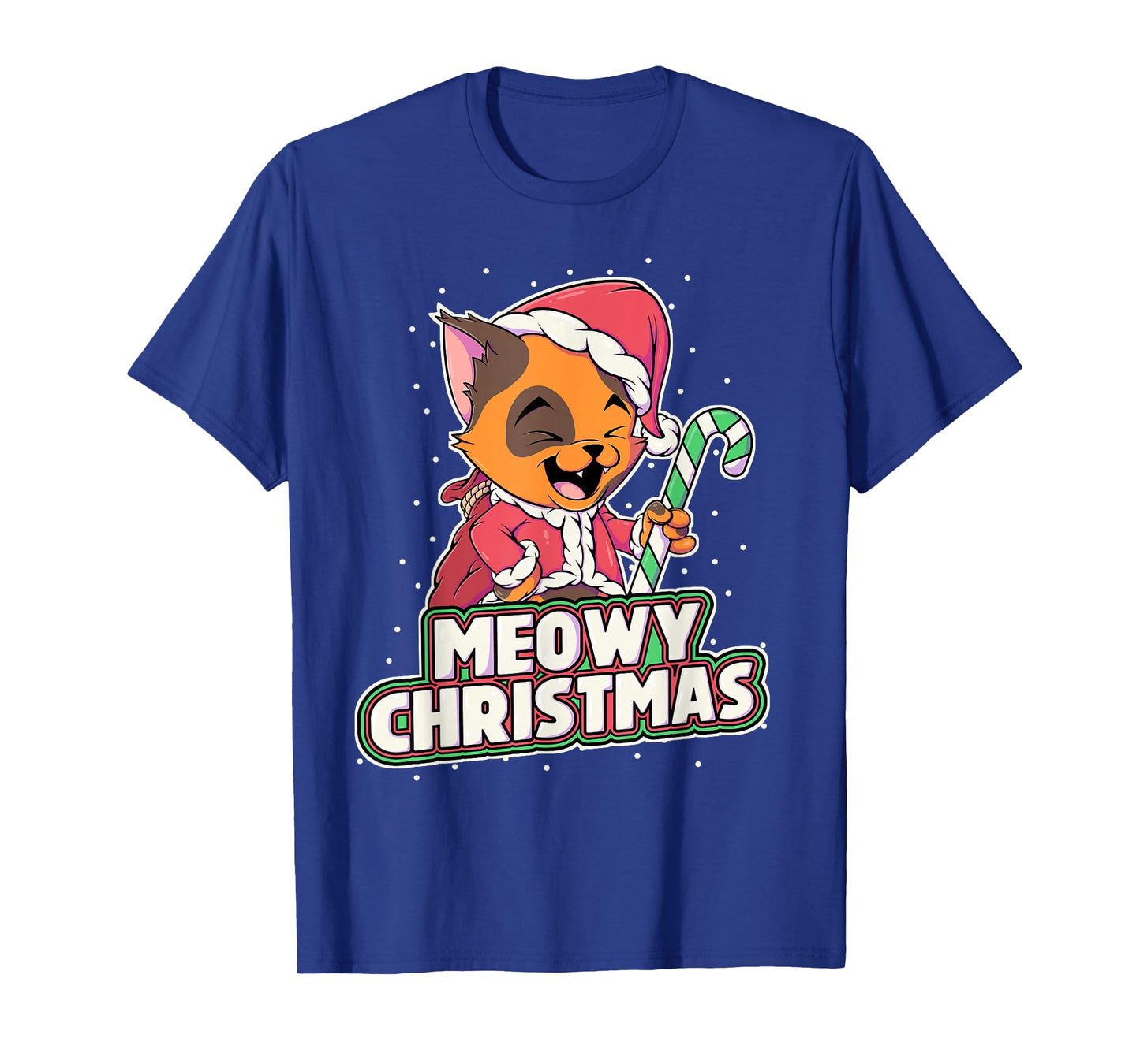 Meowy Christmas Alley Cat Lovers Xmas Santa Orange Tabby Cat T-Shirt