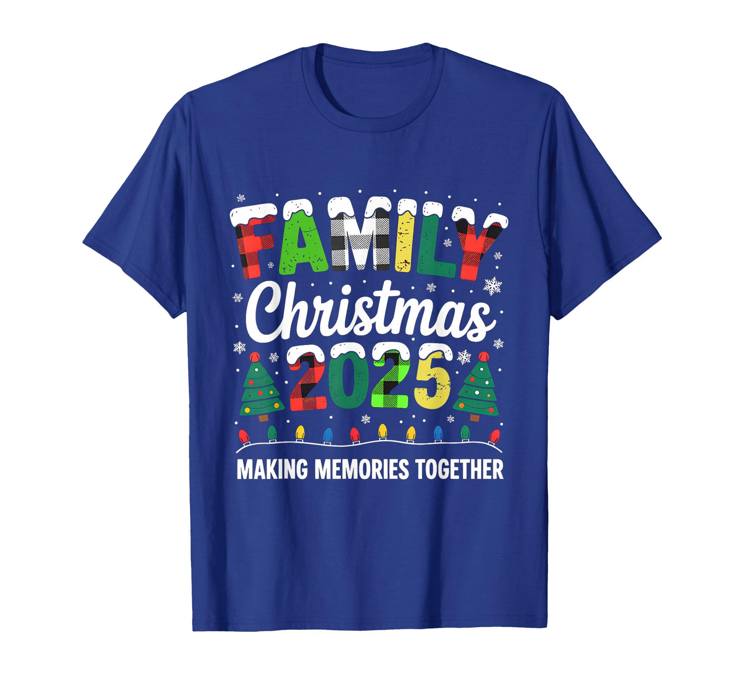 Family Christmas 2025 Matching Squad Santa Red Plaid Xmas T-Shirt