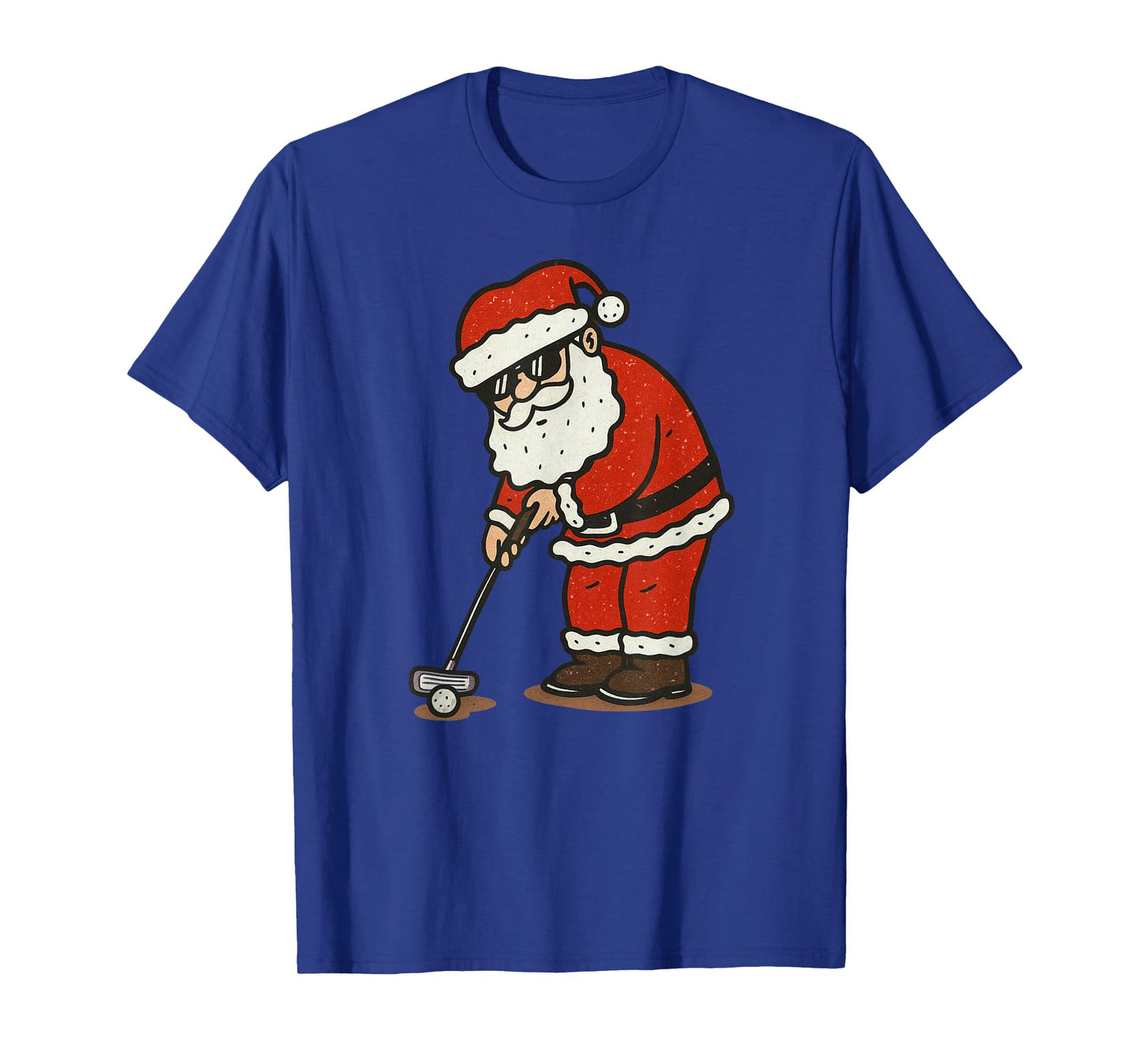 Santa Playing Golf Christmas Vintage Funny Xmas T-Shirt