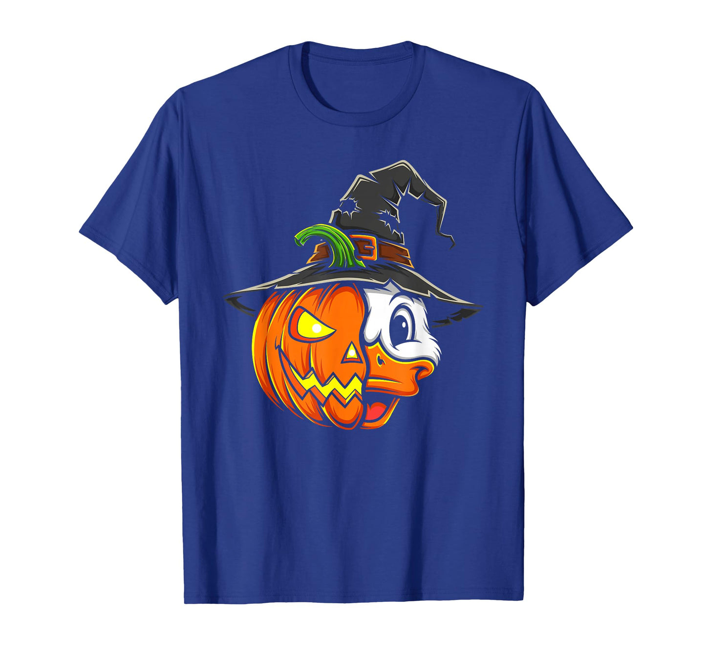 Duck Pumpkin Jack O Lantern Halloween Kids Mens Womens T-Shirt