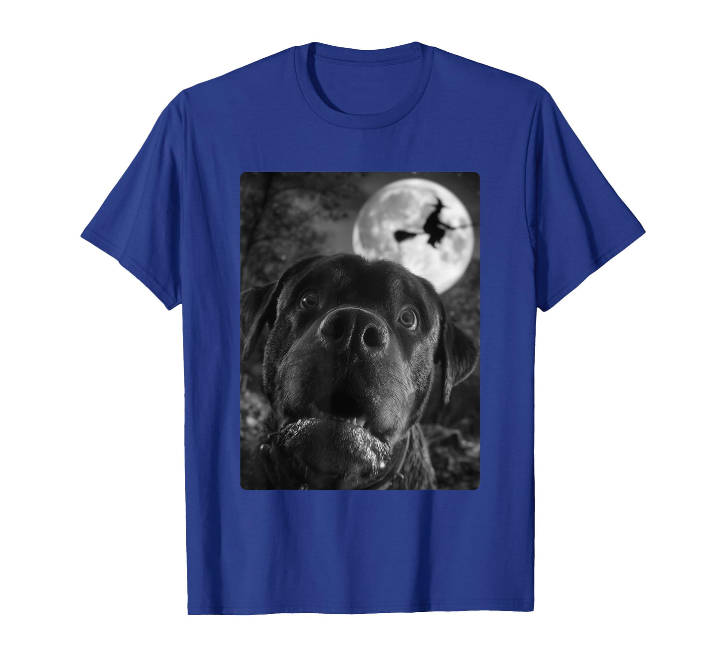 Funny Rottweiler Selfie Full Moon Flying Witch Halloween Dog T-Shirt