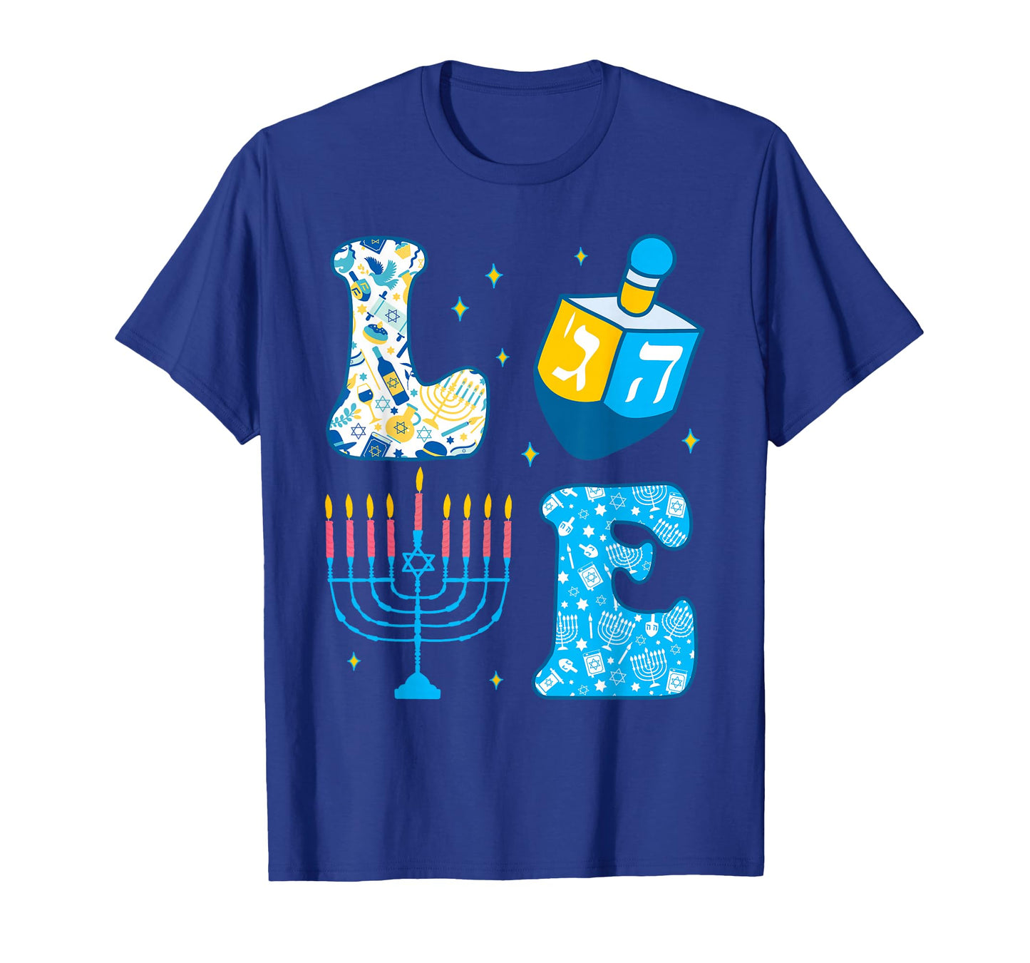 Love Cute Hanukkah Dreidel Menorah Chanukah Jewish Holiday T-Shirt