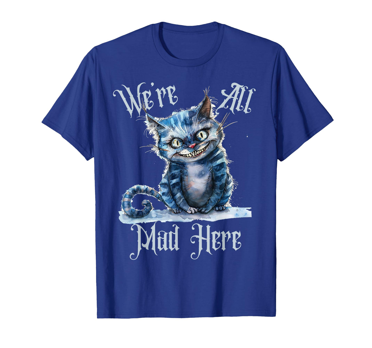 We're all Mad Here Cheshire Cat Alice Wonderland Book Kids T-Shirt