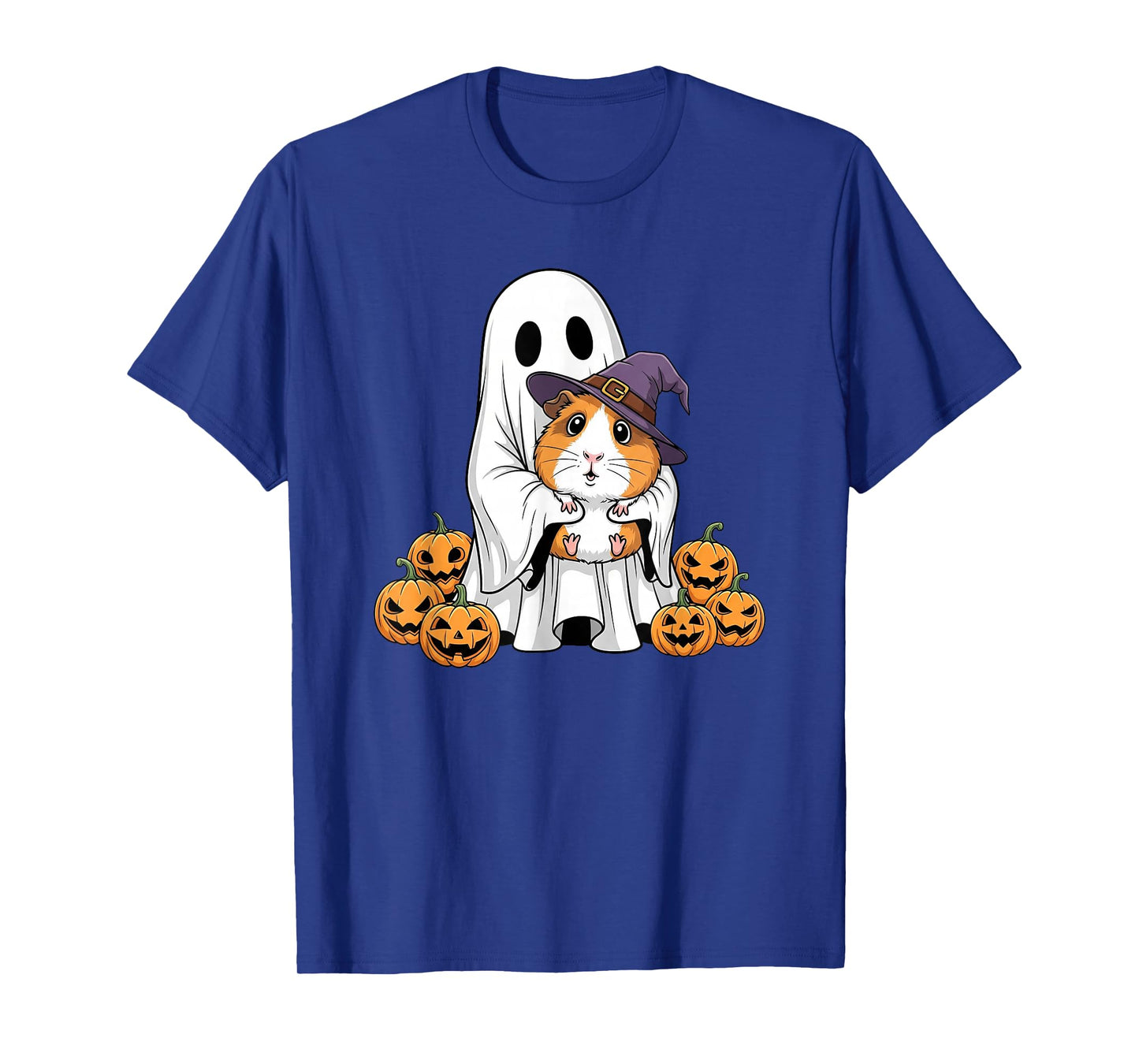 Funny Ghost Guinea Pig Pumpkin Halloween Kids Mens Womens T-Shirt