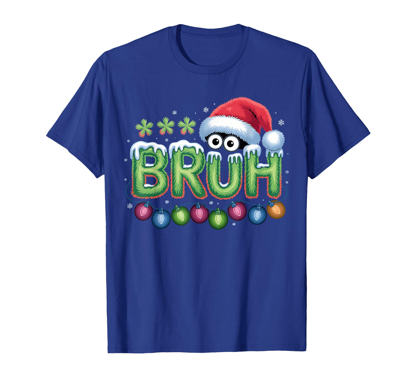 Bruh Christmas Funny Meme Santa Hat Boys Kids Youth Men T-Shirt