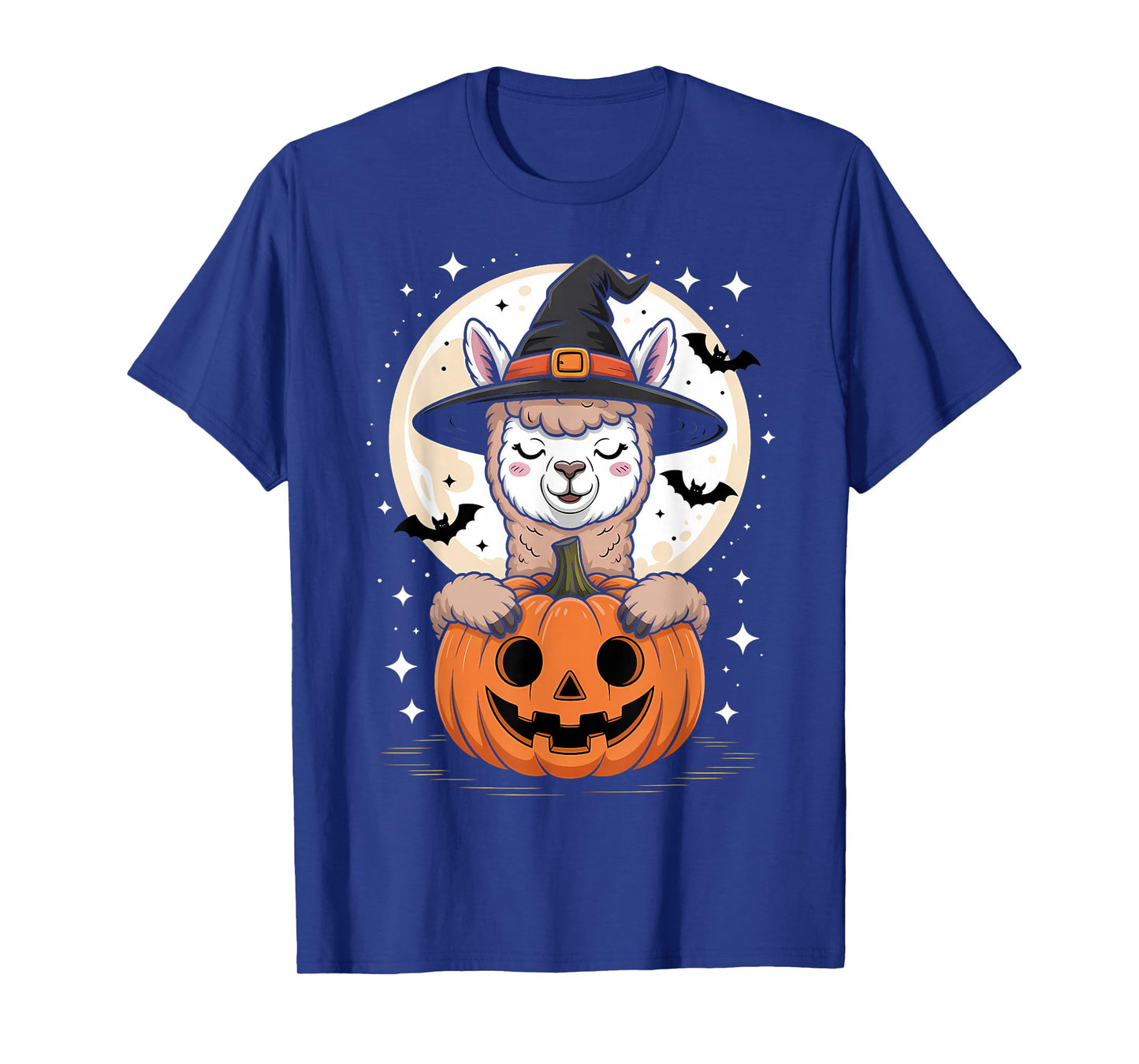 Halloween Alpaca Witch Hat Pumpkin Spooky T-Shirt