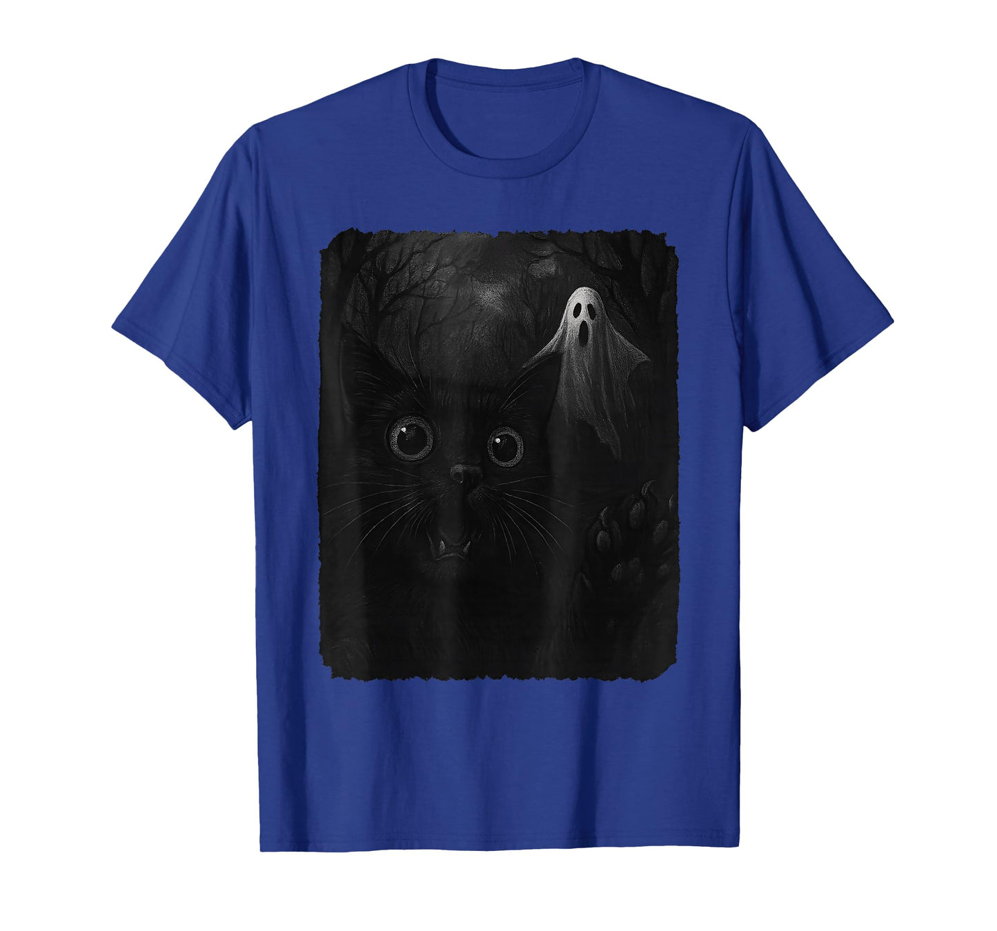 Funny Halloween Cat Selfie with Spooky Ghost Magic T-Shirt