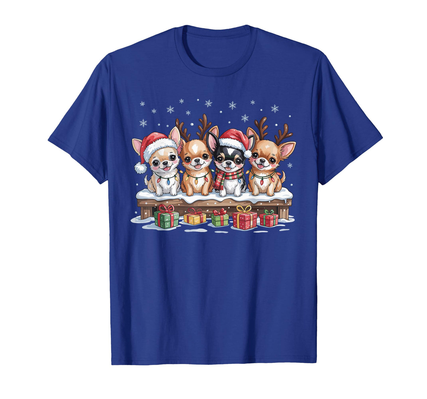 Cute Chihuahua Christmas Puppies Dog Lovers Funny Holiday T-Shirt