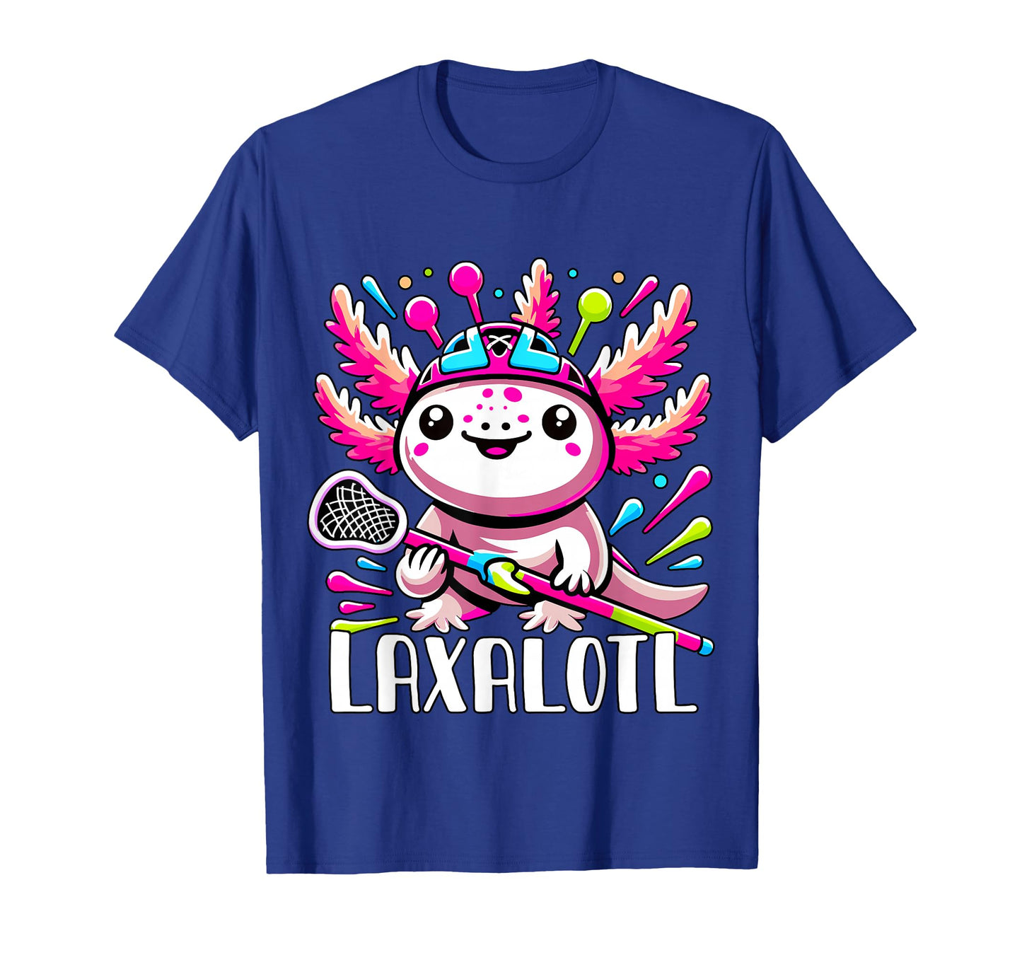Laxalotl Axolotl Lacrosse Player T-Shirt