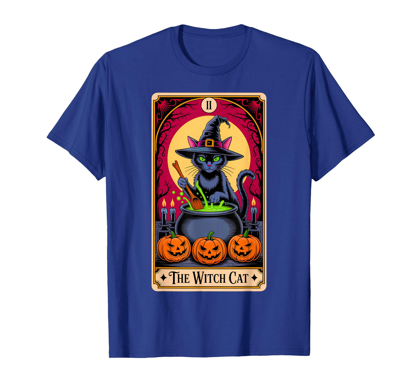 The Witch Cat Halloween Tarot Card Costume Kitten Cat Lover T-Shirt
