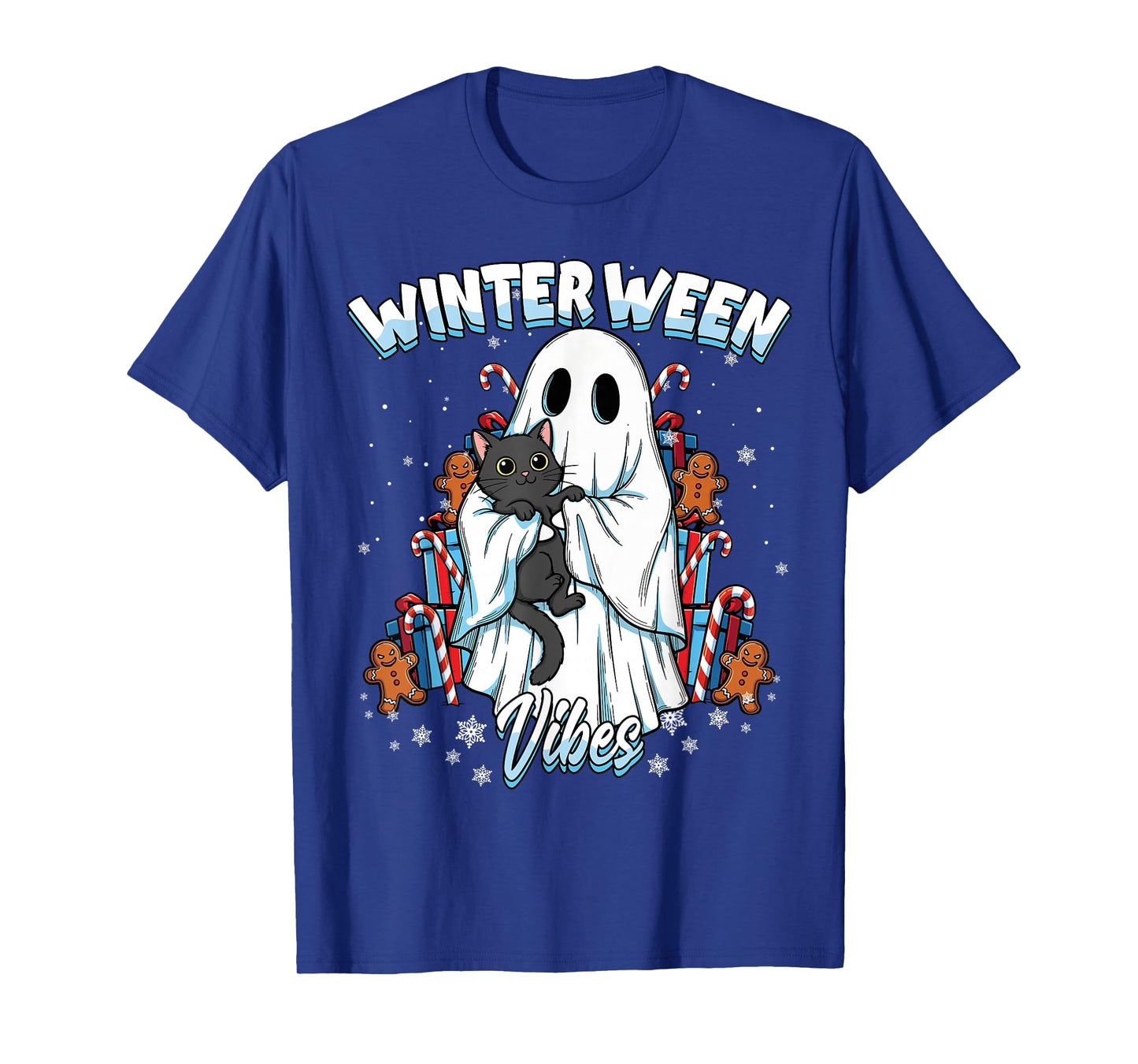 Winterween Vibes Winter Halloween Christmas Spooky Ghost T-Shirt