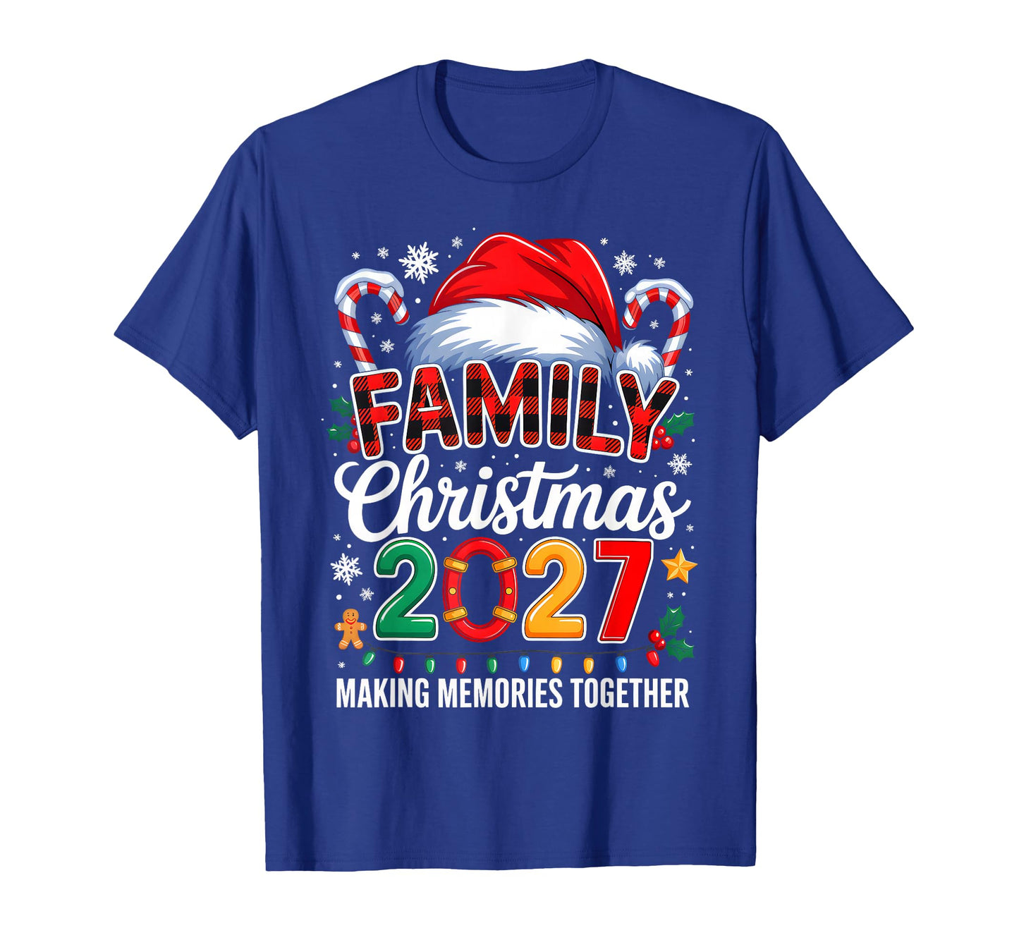 Family Christmas 2027 Matching Squad Santa Elf Funny Xmas T-Shirt