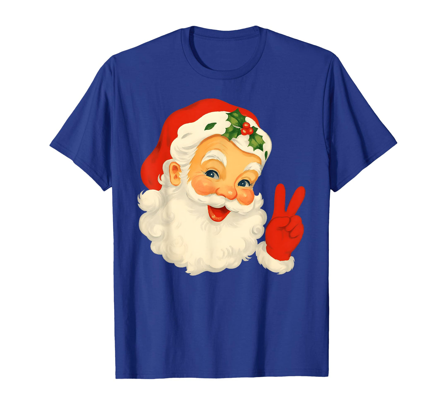 Vintage Retro Jolly Santa Claus Face Christmas Pajamas T-Shirt