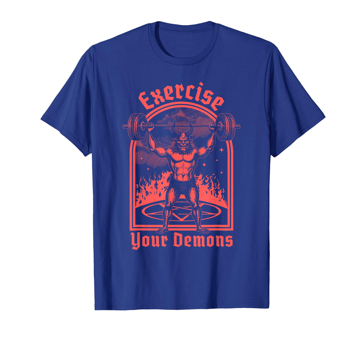 Exercise Your Demons - Satanic Baphomet Satan Funny Workout T-Shirt