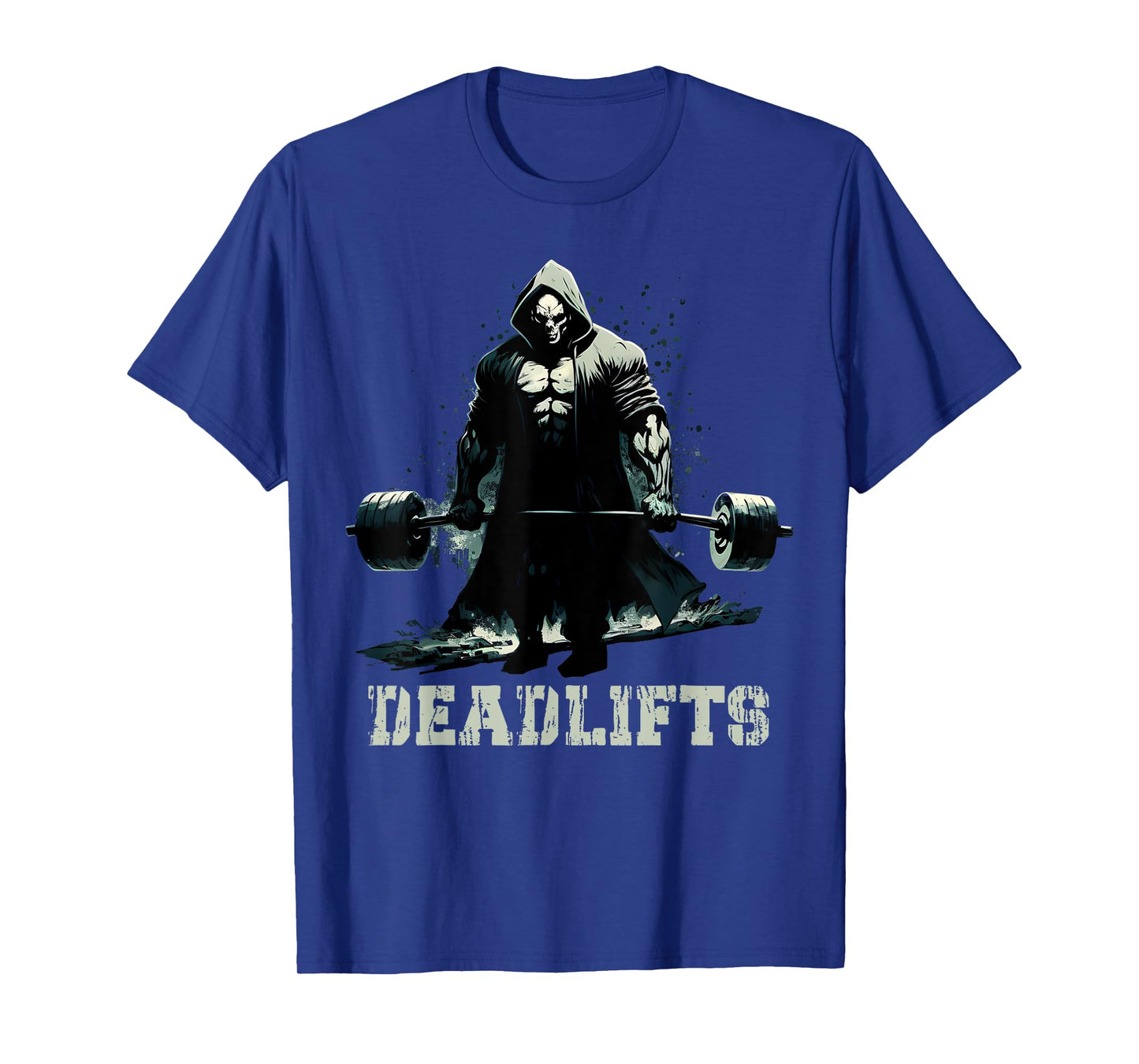 Deadlifts Funny Gym Leg Day Grim Reaper Deadlifting Weights T-Shirt