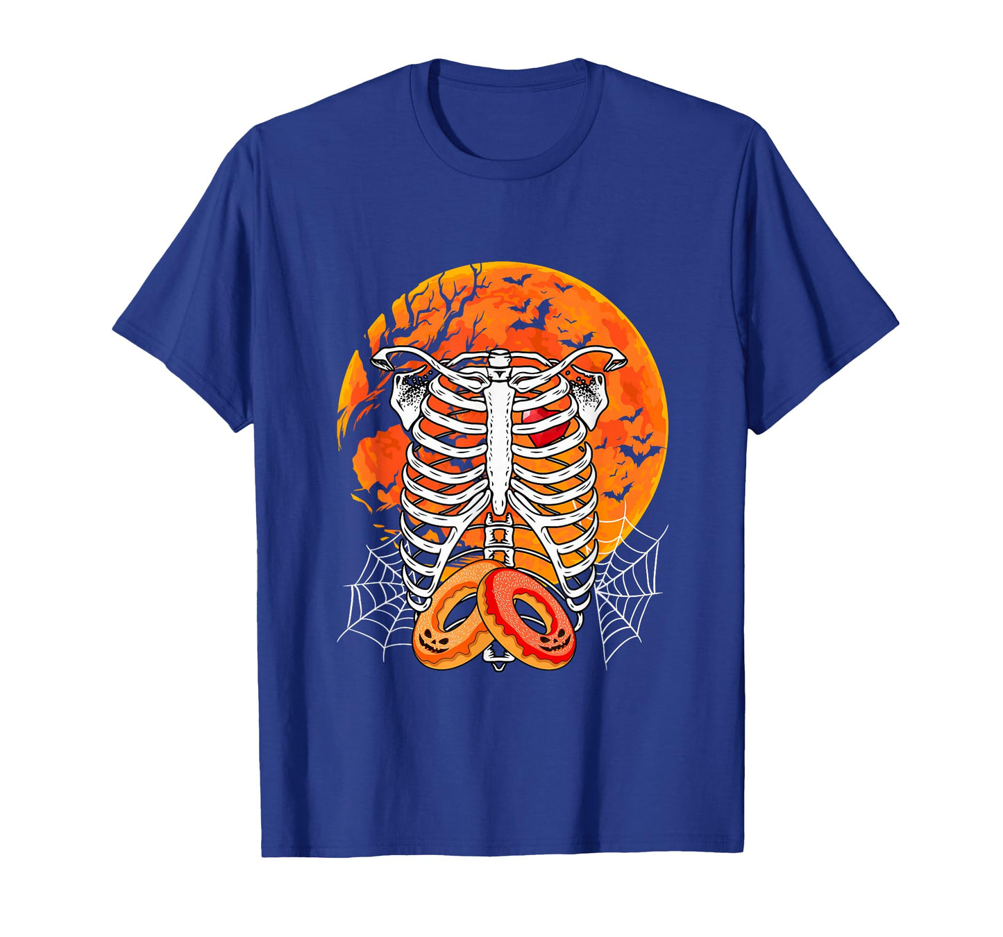 Horror Donuts Inside Rib Cage X-ray Skeleton Halloween T-Shirt