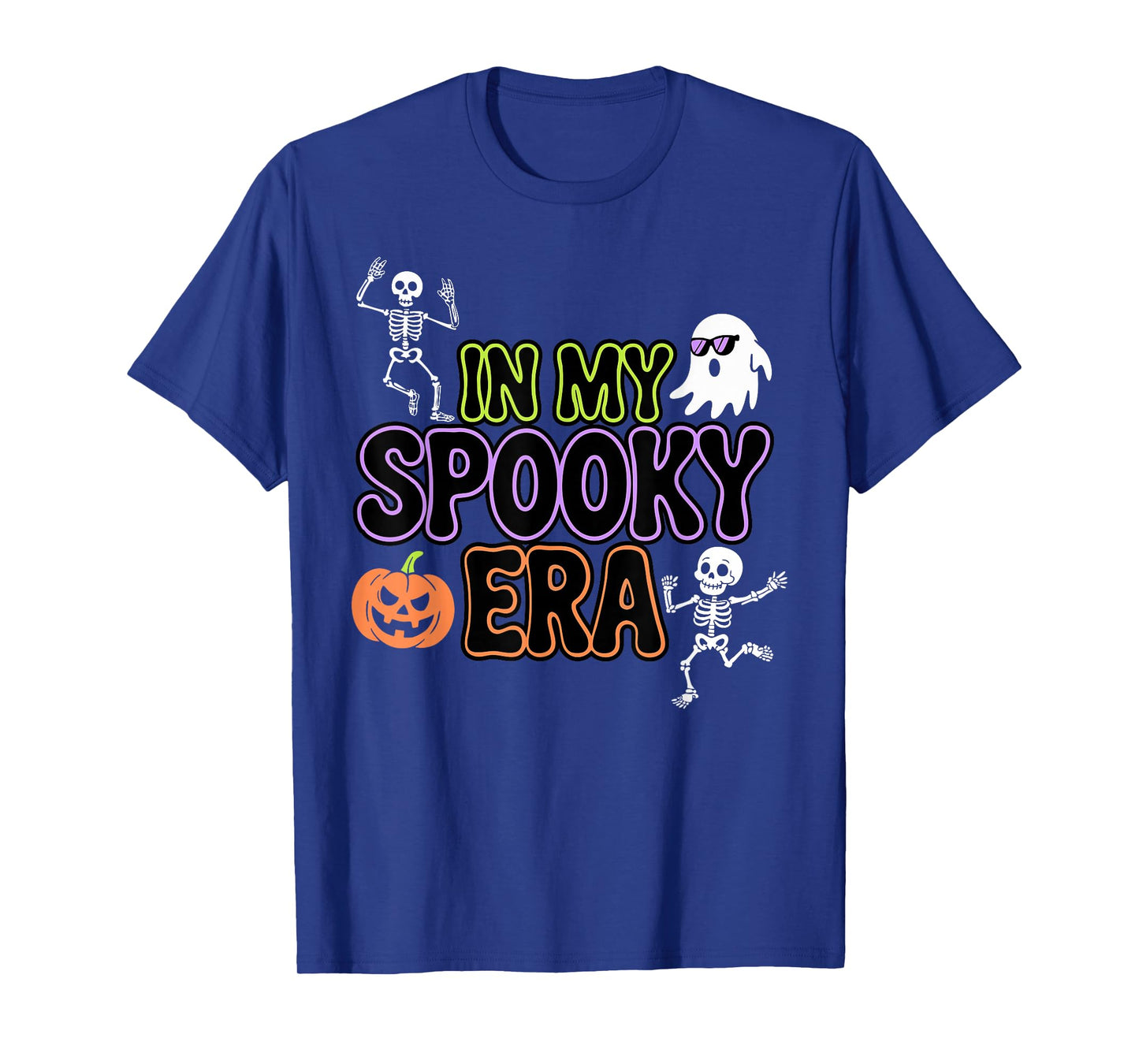 in My Spooky Era Funny Halloween Ghost Skeleton Pumpkin T-Shirt