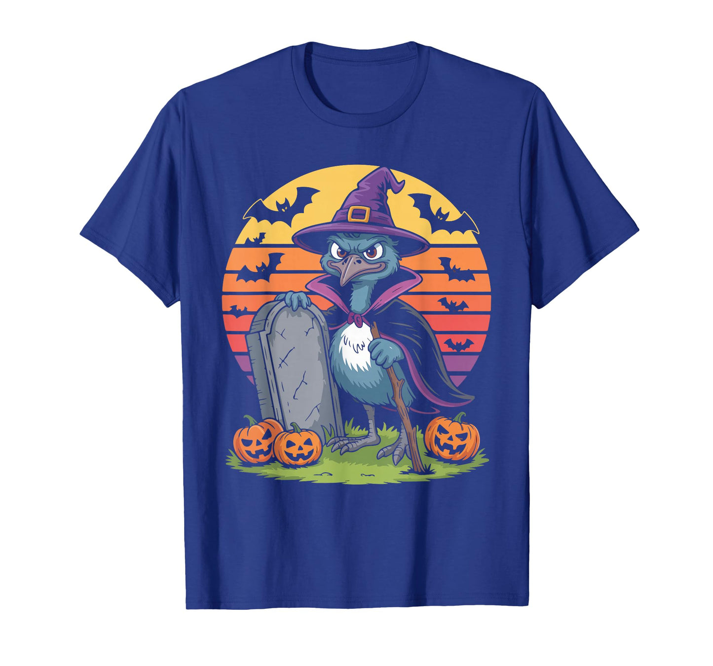 Raven Witch Halloween Magic with Pumpkins T-Shirt