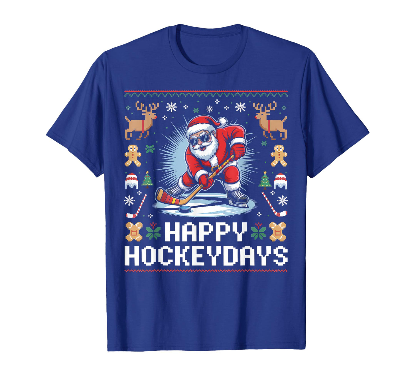 Hockey Christmas Funny Santa Ice Hockey Winter Holiday T-Shirt