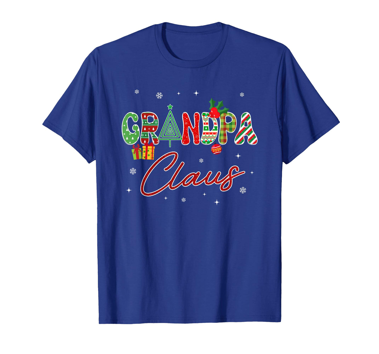 Christmas Grandpa Claus Lights Pajama Family Matching T-Shirt