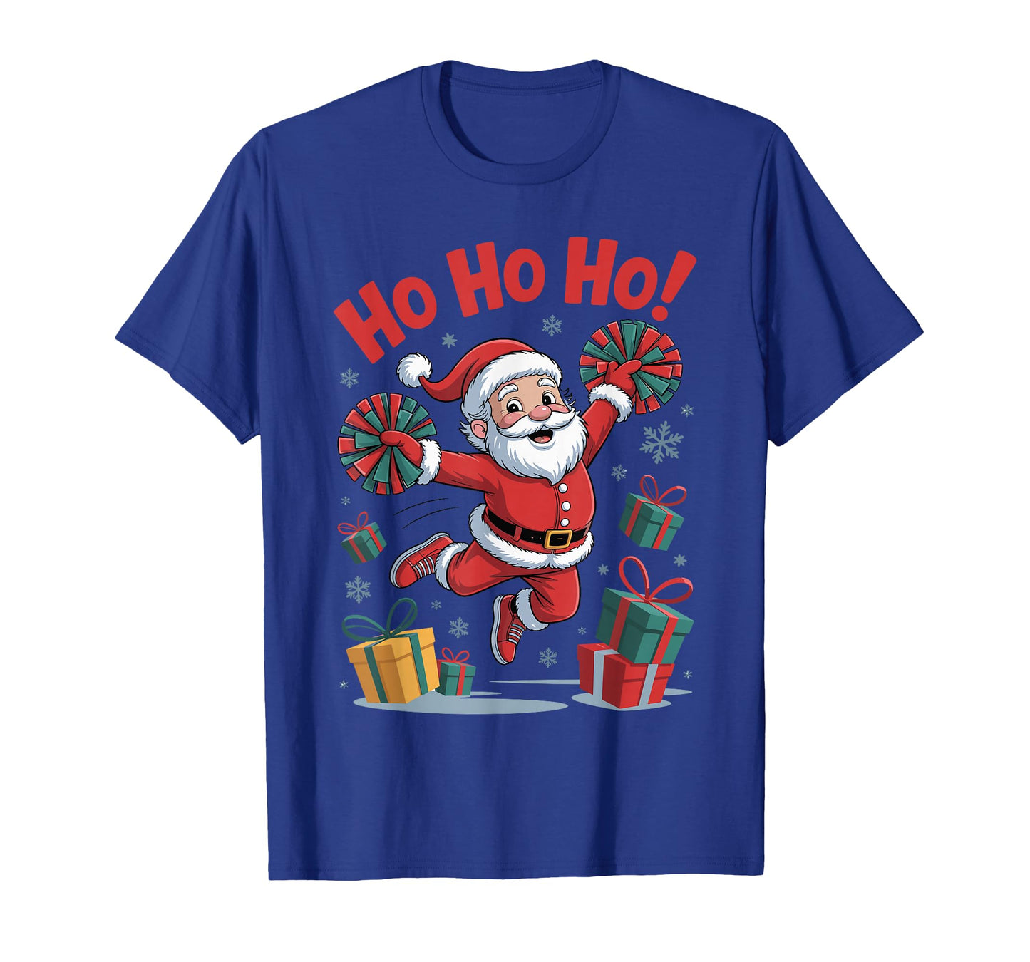 Funny Santa Cheering Cheerleading Christmas Xmas Pajama T-Shirt