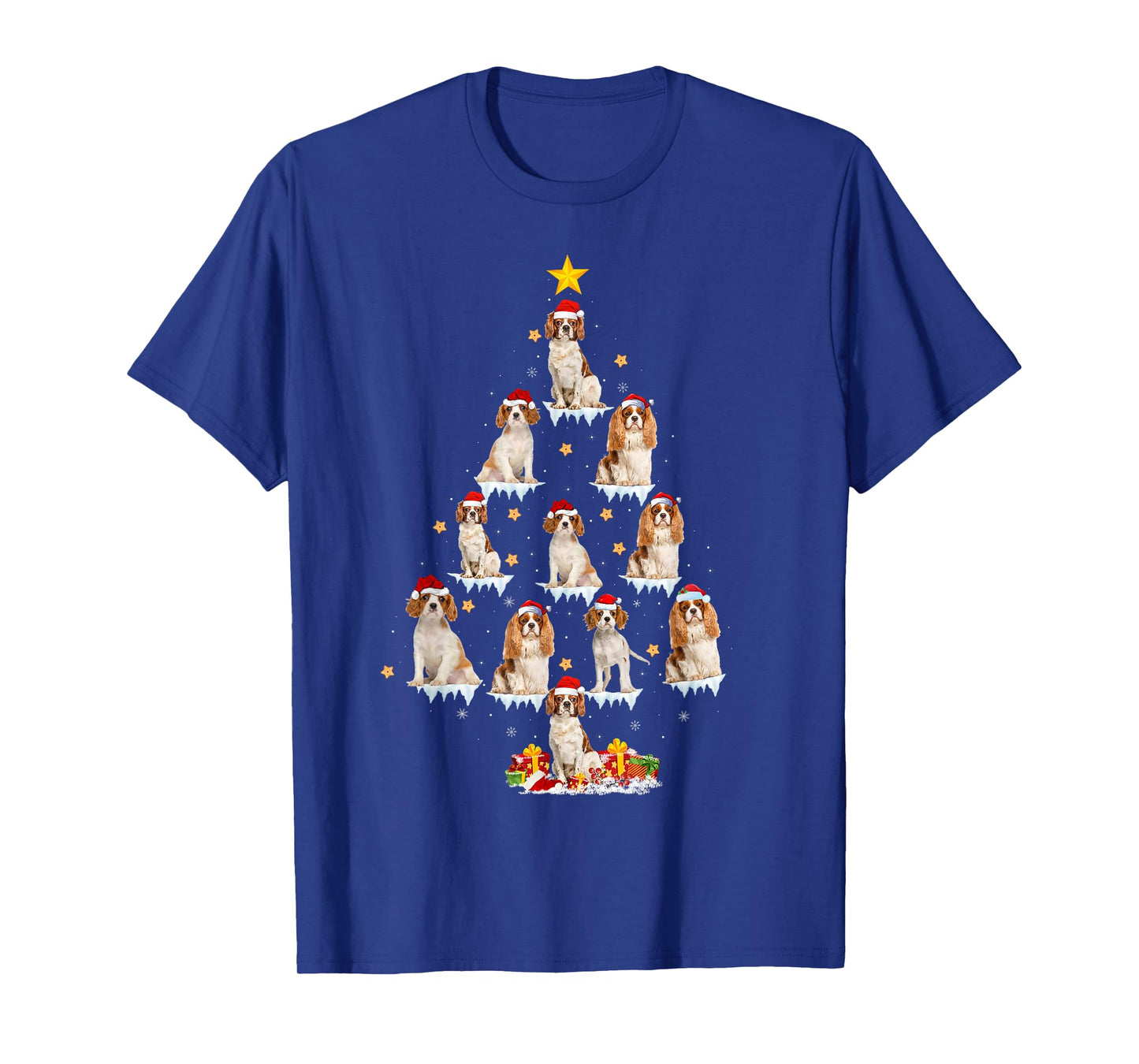 Cavalier King Charles Spaniel Christmas Tree Lights Dog Xmas T-Shirt