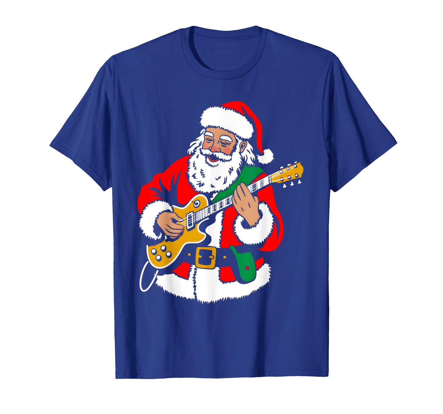 Santa Playing Guitar Rock Xmas Vibes Funny Christmas Pajama T-Shirt