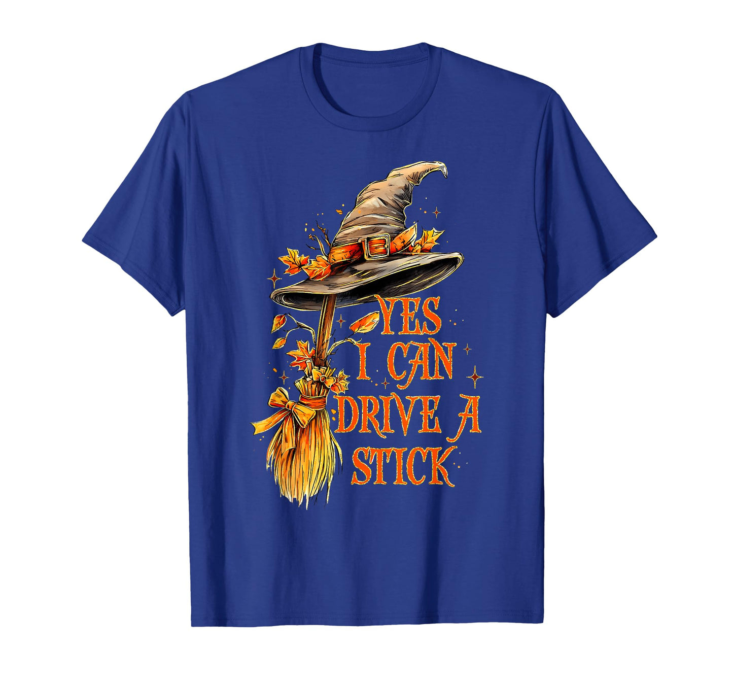 Yes I Can Drive A Stick Funny Halloween Spooky Witch Mom T-Shirt