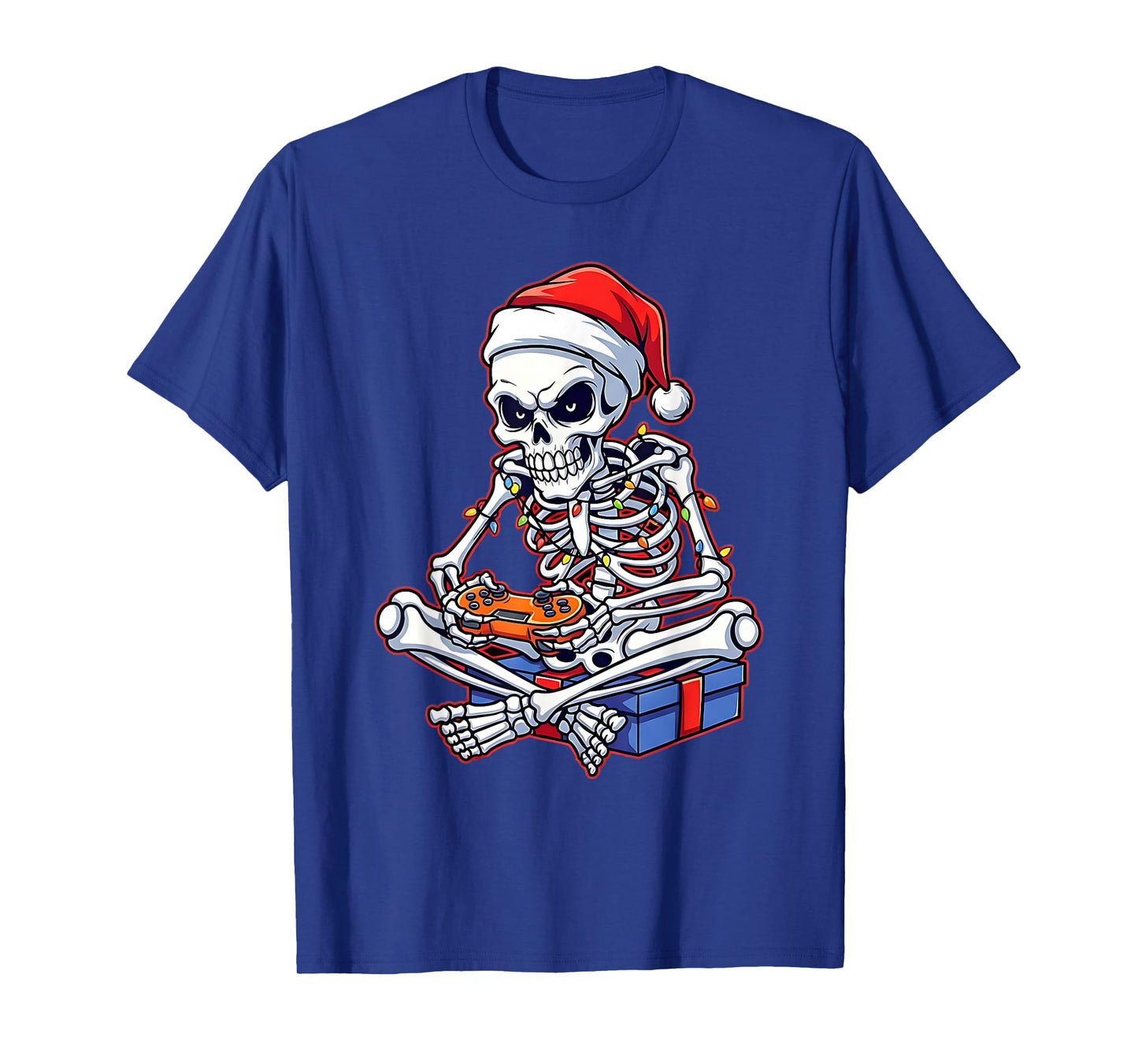 Christmas Skeleton Gamer Video Gaming Funny Skeleton T-Shirt