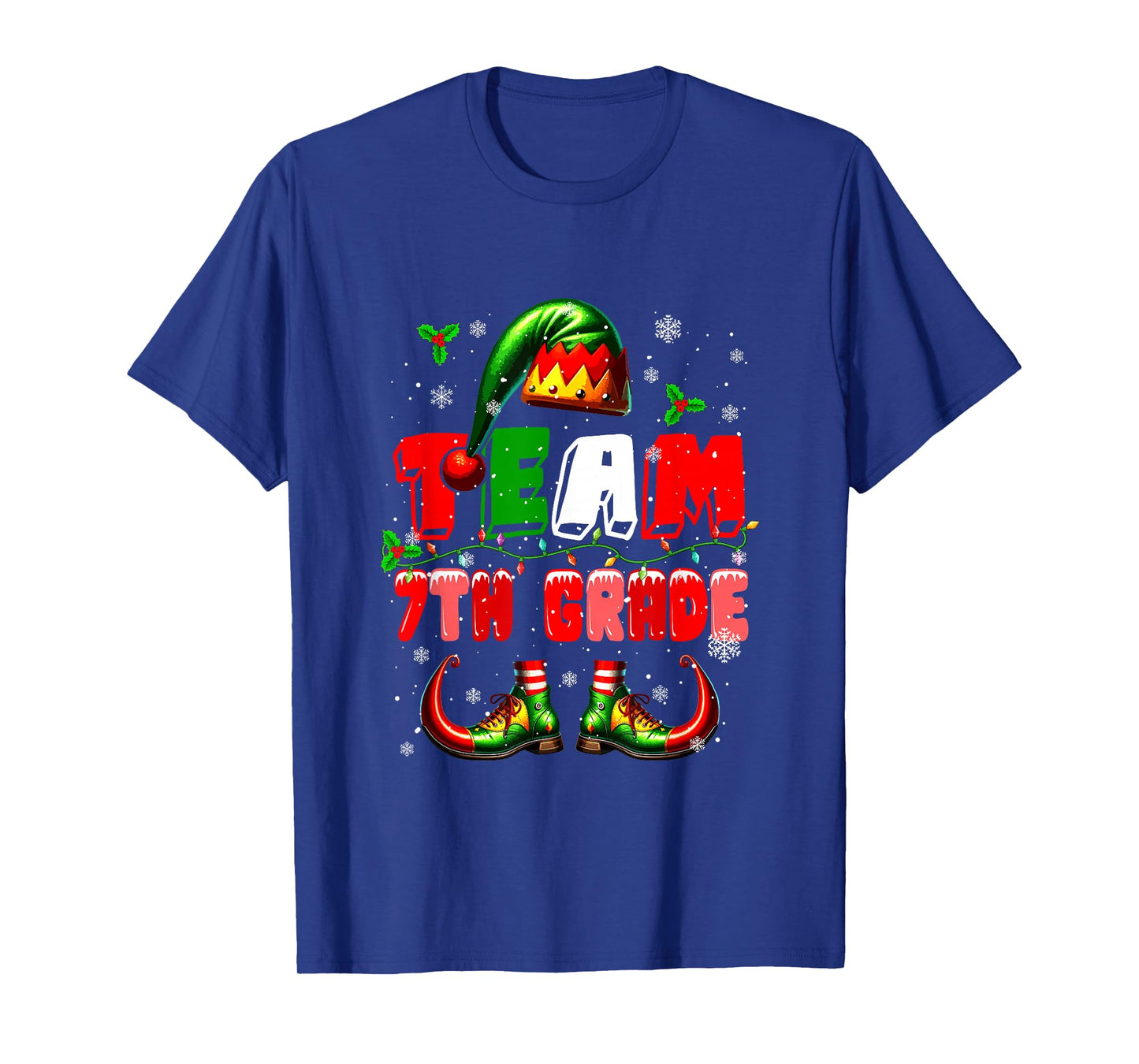 Team 7th Grade Christmas Elf Costume Teachers Students Kids T-Shirt