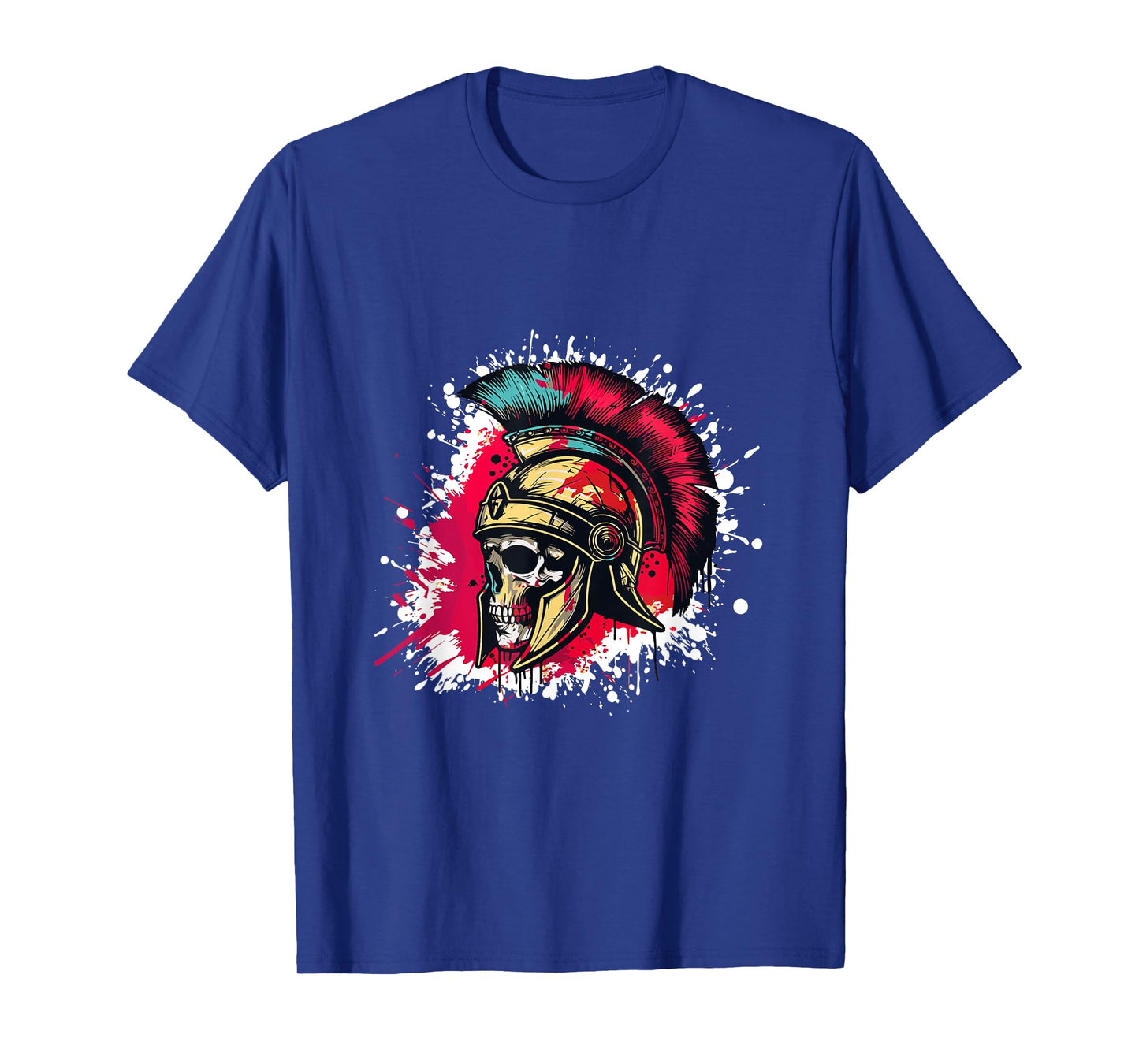 Spartan Skull Head With Helmet | Sparta Gladiator Warrior T-Shirt