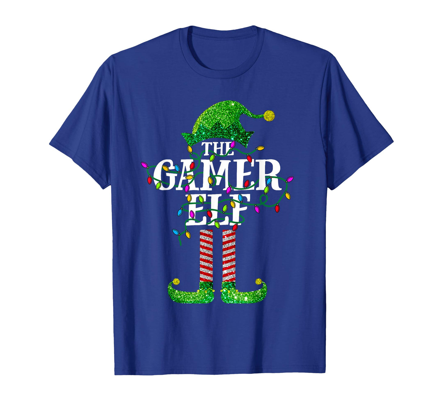Xmas Light Gamer Elf Matching Family Christmas Party Pyjamas T-Shirt
