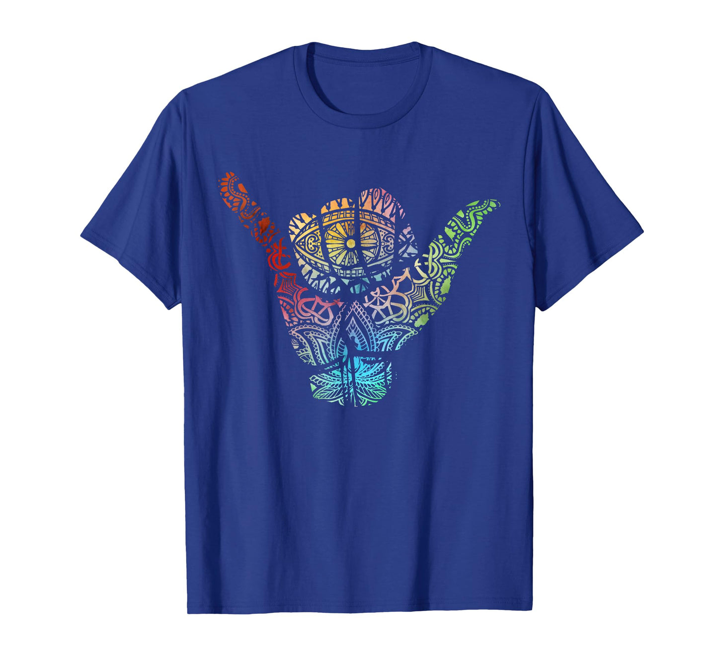 Gnarly Hand Shaka Symbol wit Mandala pattern T-Shirt