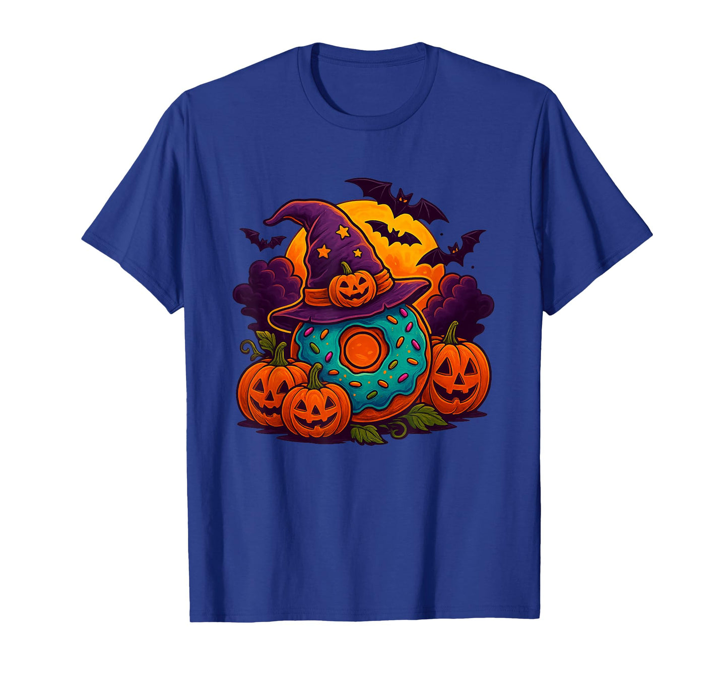 Donut Witch Halloween - Spooky Pumpkin T-Shirt