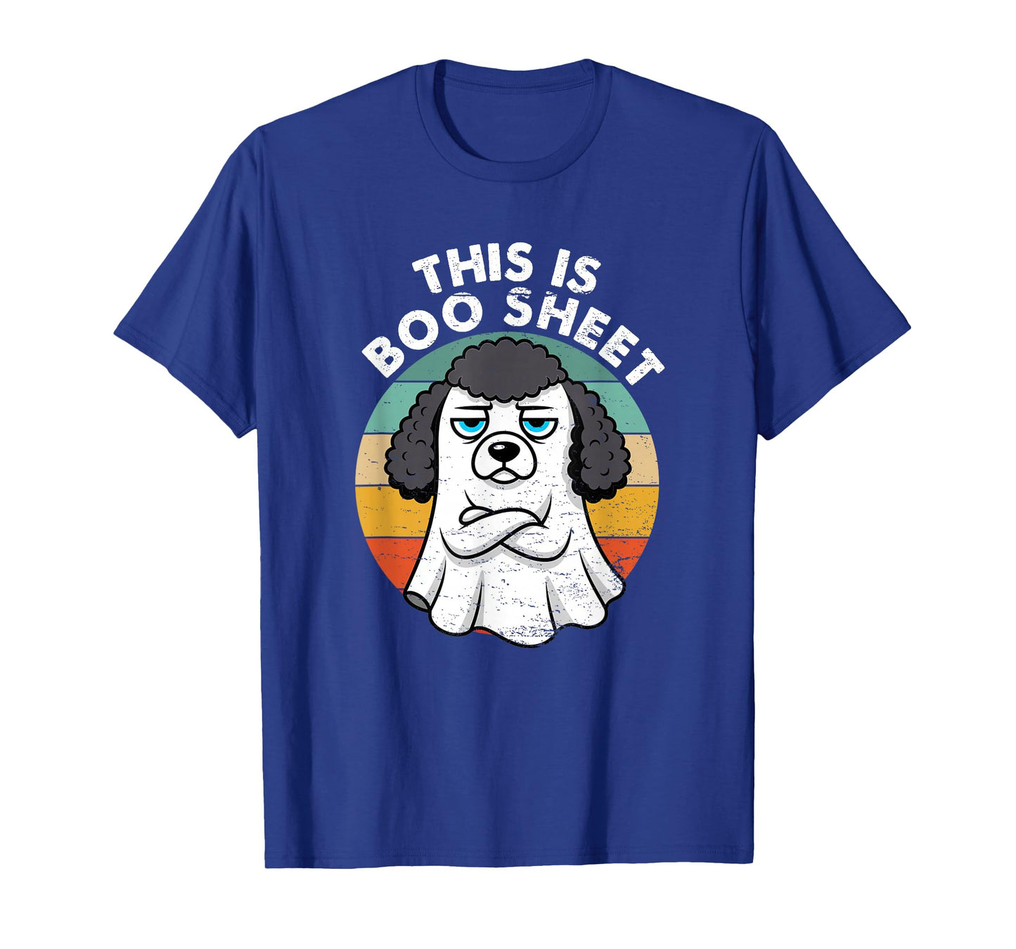 This is Boo Sheet Black Poodle Dog Retro Halloween Funny Dog T-Shirt