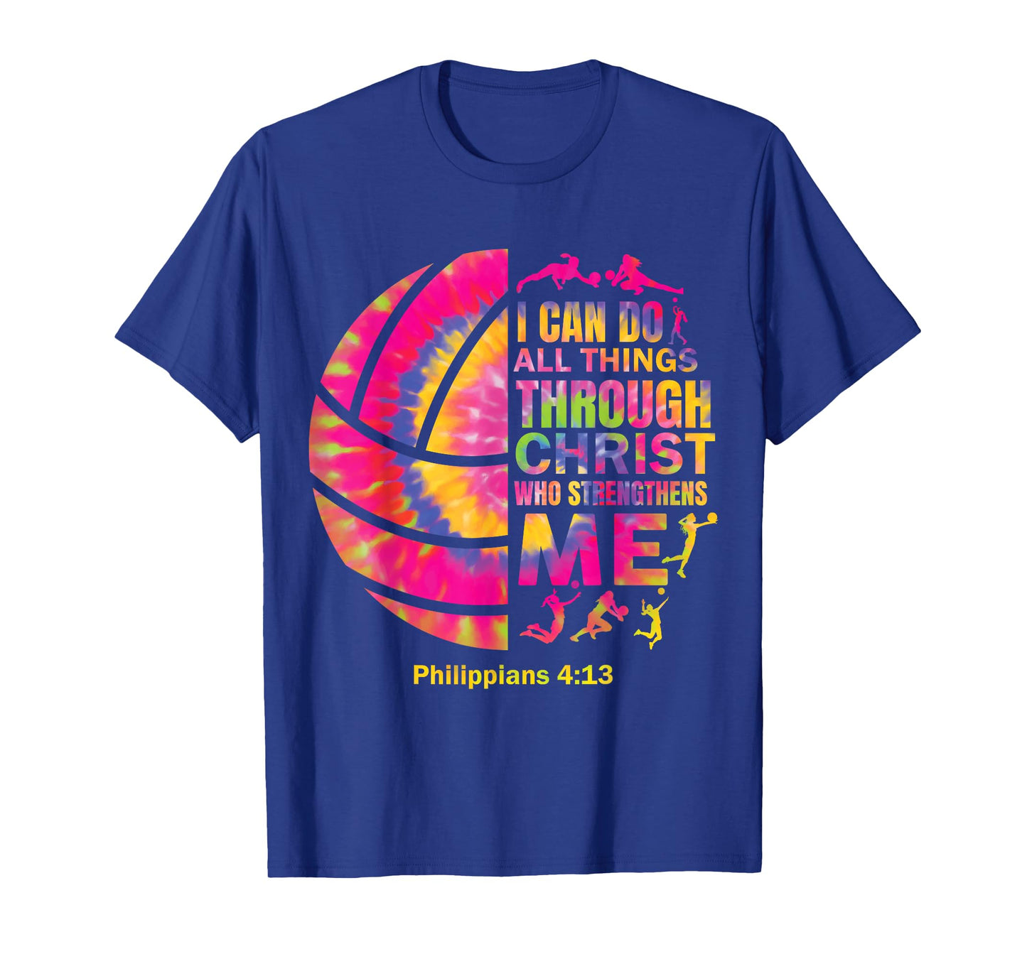 Volleyball t Shirt Teen Girls Women Christian Christ Tie Dye T-Shirt