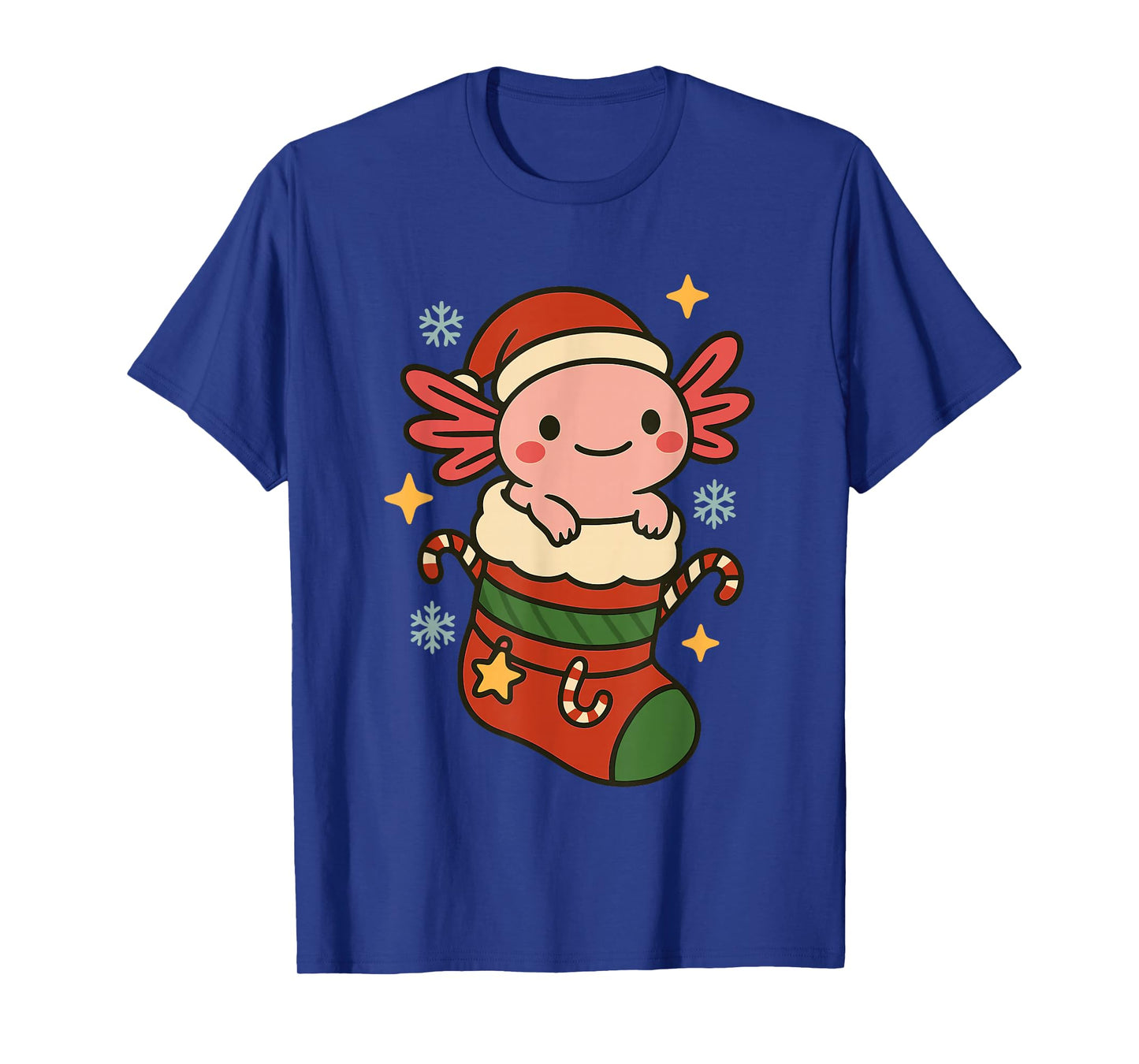 Ugly Christmas Axolotl Cute Holiday Stocking T-Shirt
