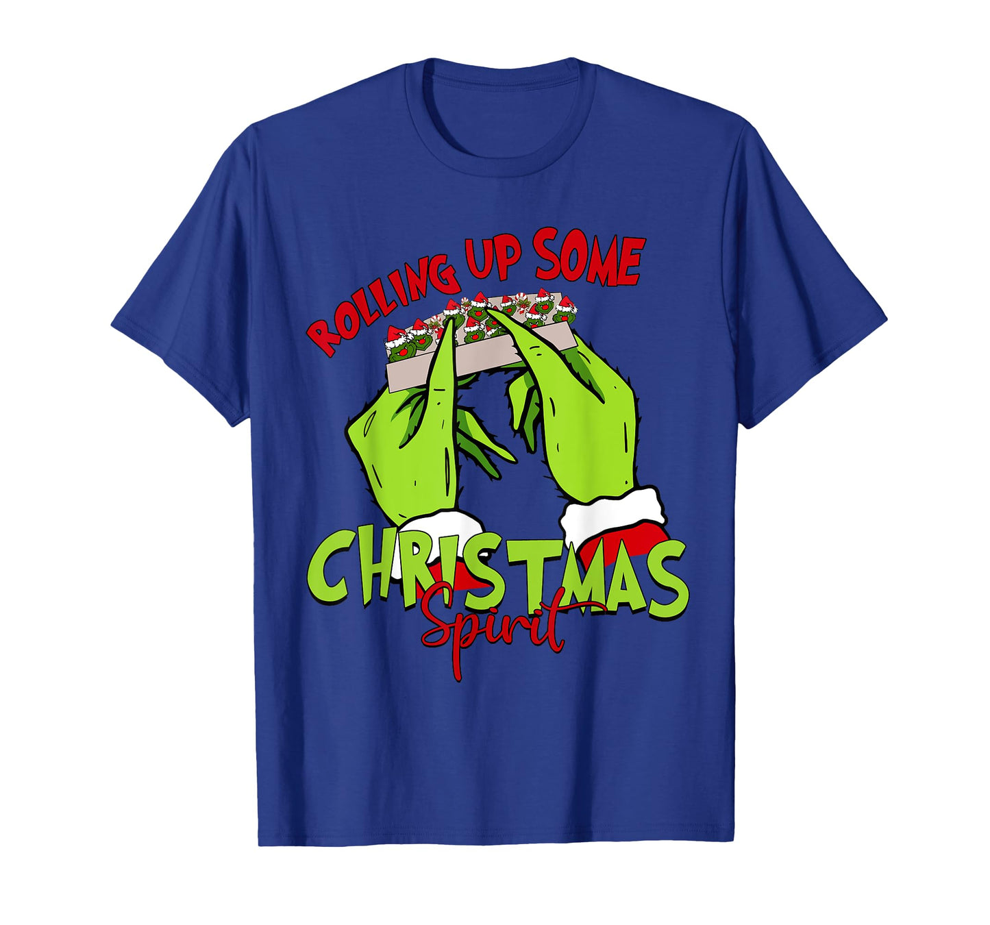 Rolling Up Some Christmas Spirit Xmas Santa Pajamas Holiday T-Shirt